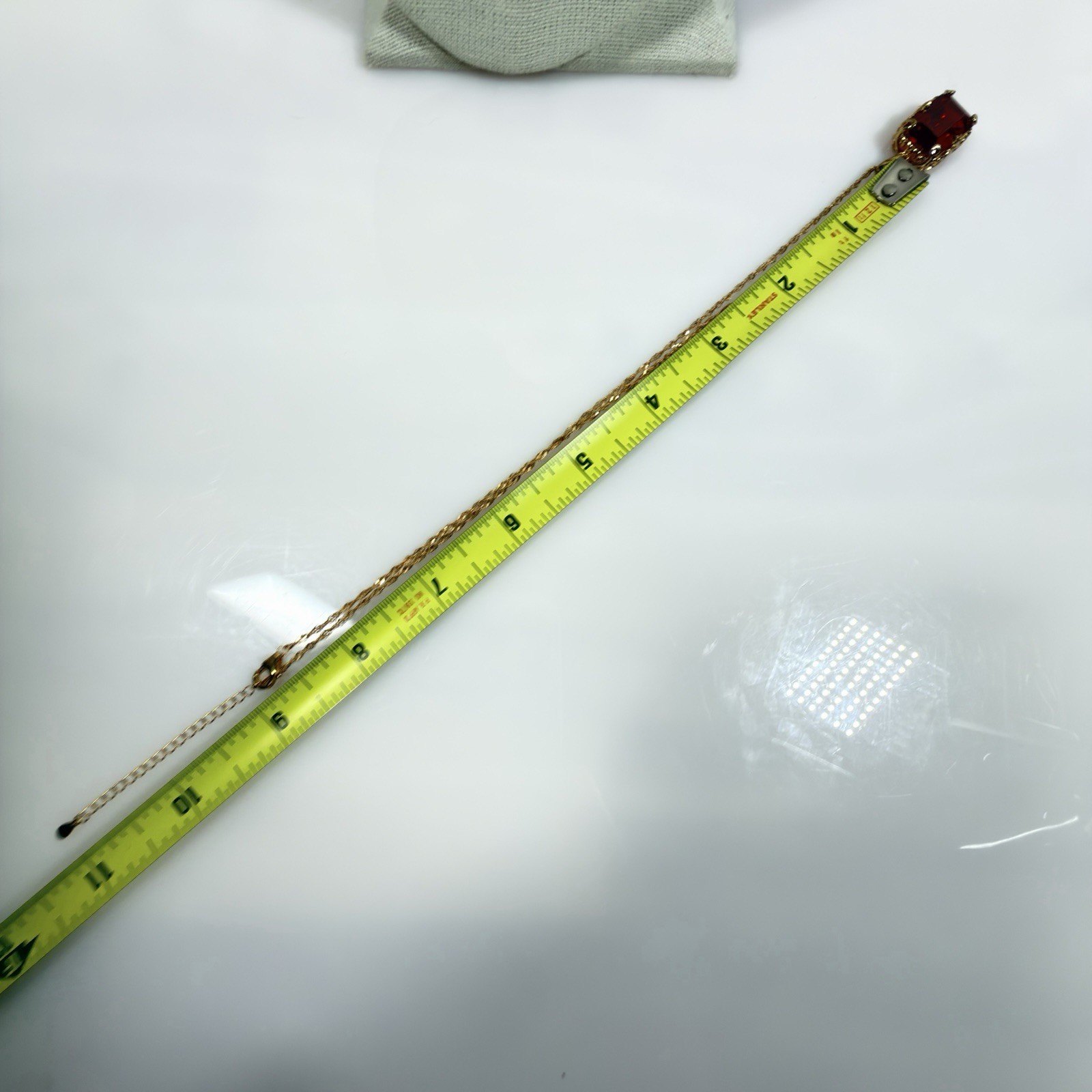 Ruby Necklace Lab Created Pendant 925 Gold Vermeil BBJ Bangkok Ratnaraj 18+2 In