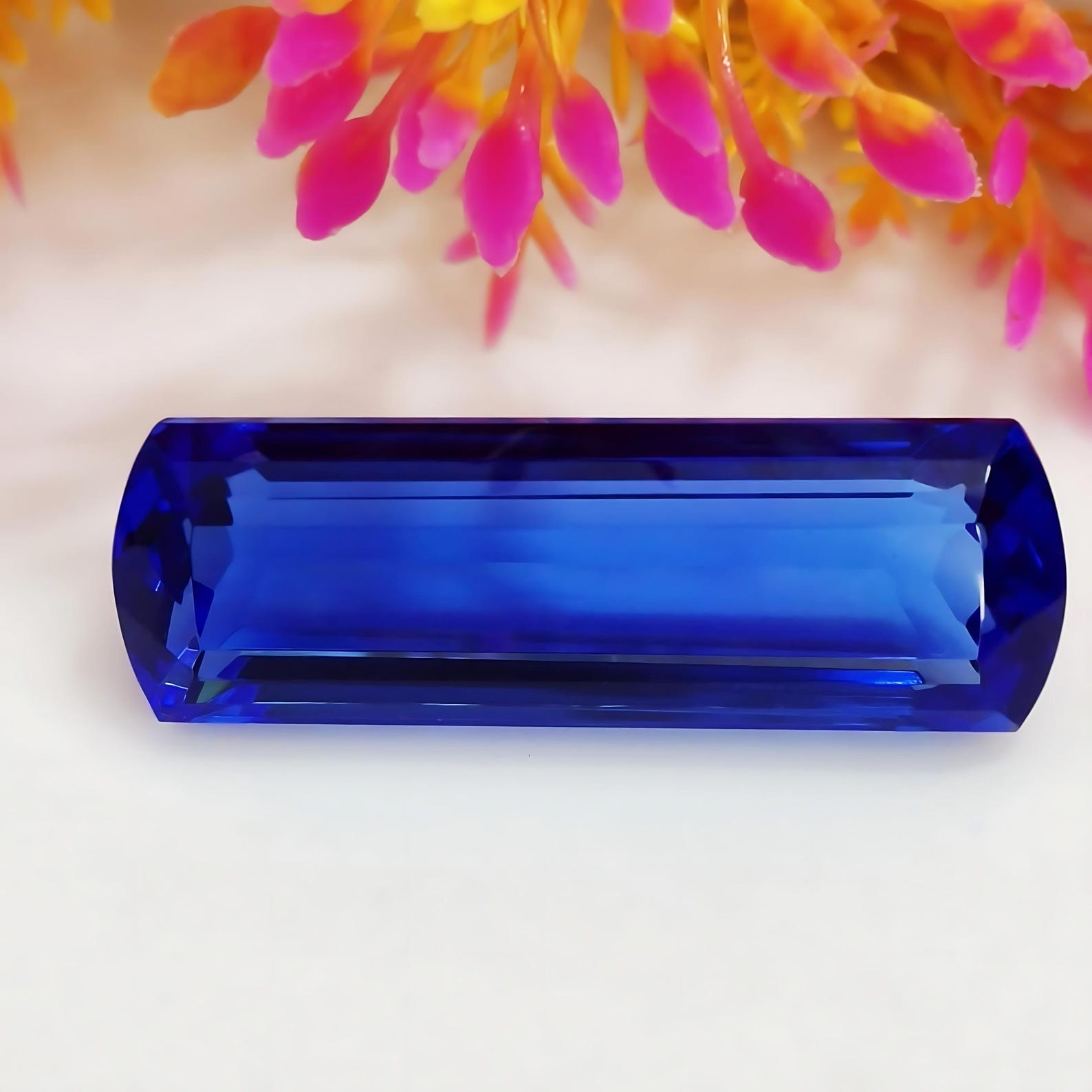 Flawless Natural Blue Sapphire 50.44 Ct Fancy Cut Loose Gemstone GIE Certified