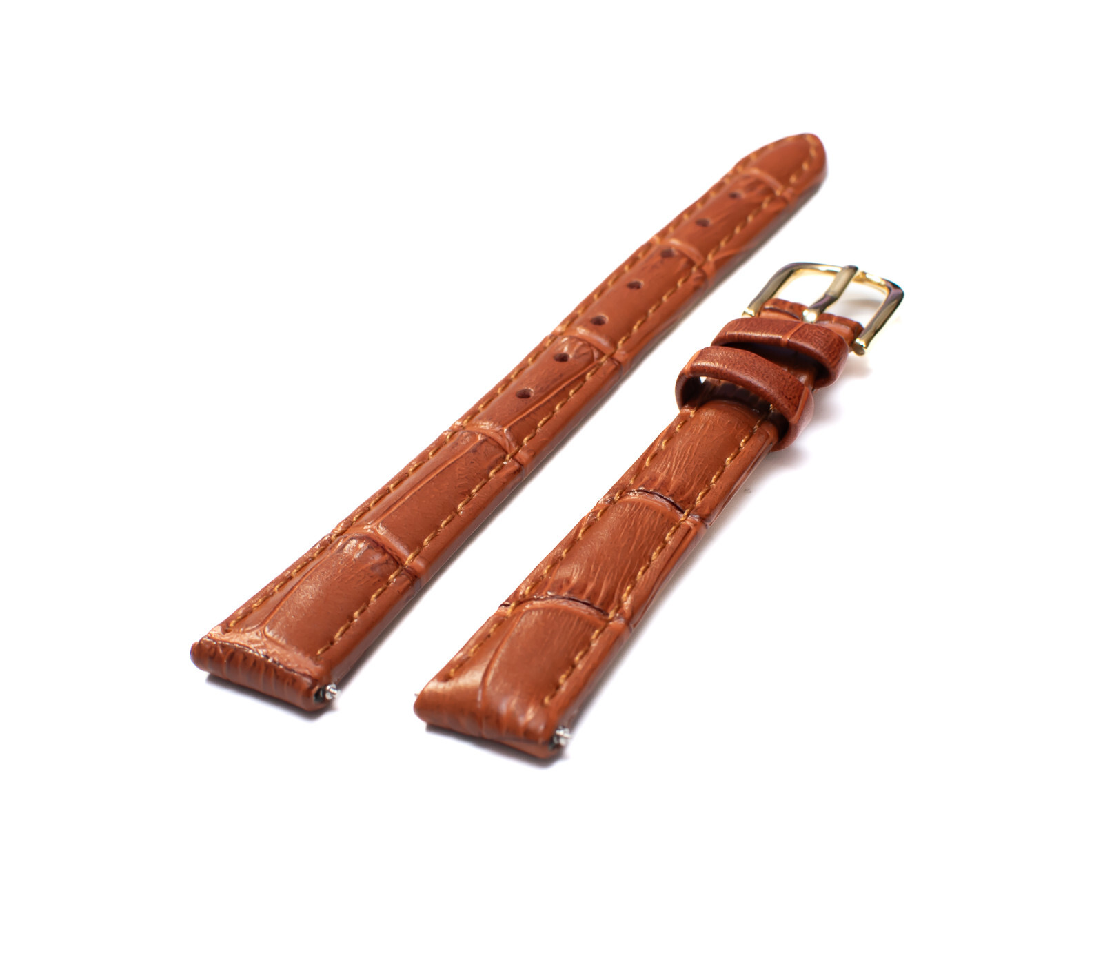 13mm Voguestrap Brown Alligator Grain Padded Dress/Formal Womens Watch Band