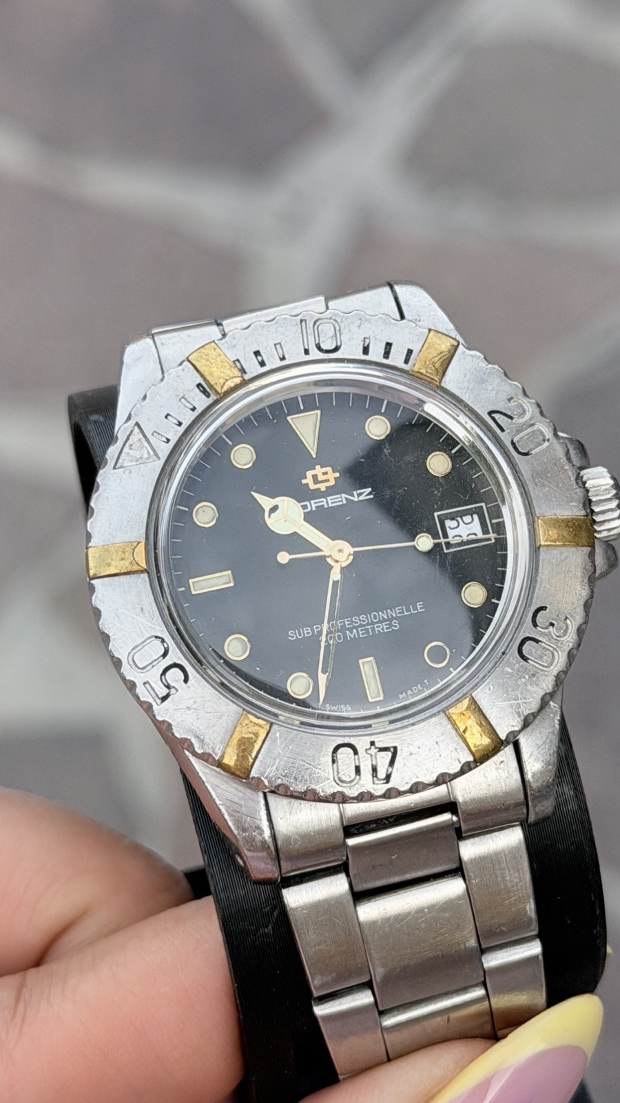 Lorenz 12286 Sub Professional Diver 200M Quartz ETA Steel 40mm