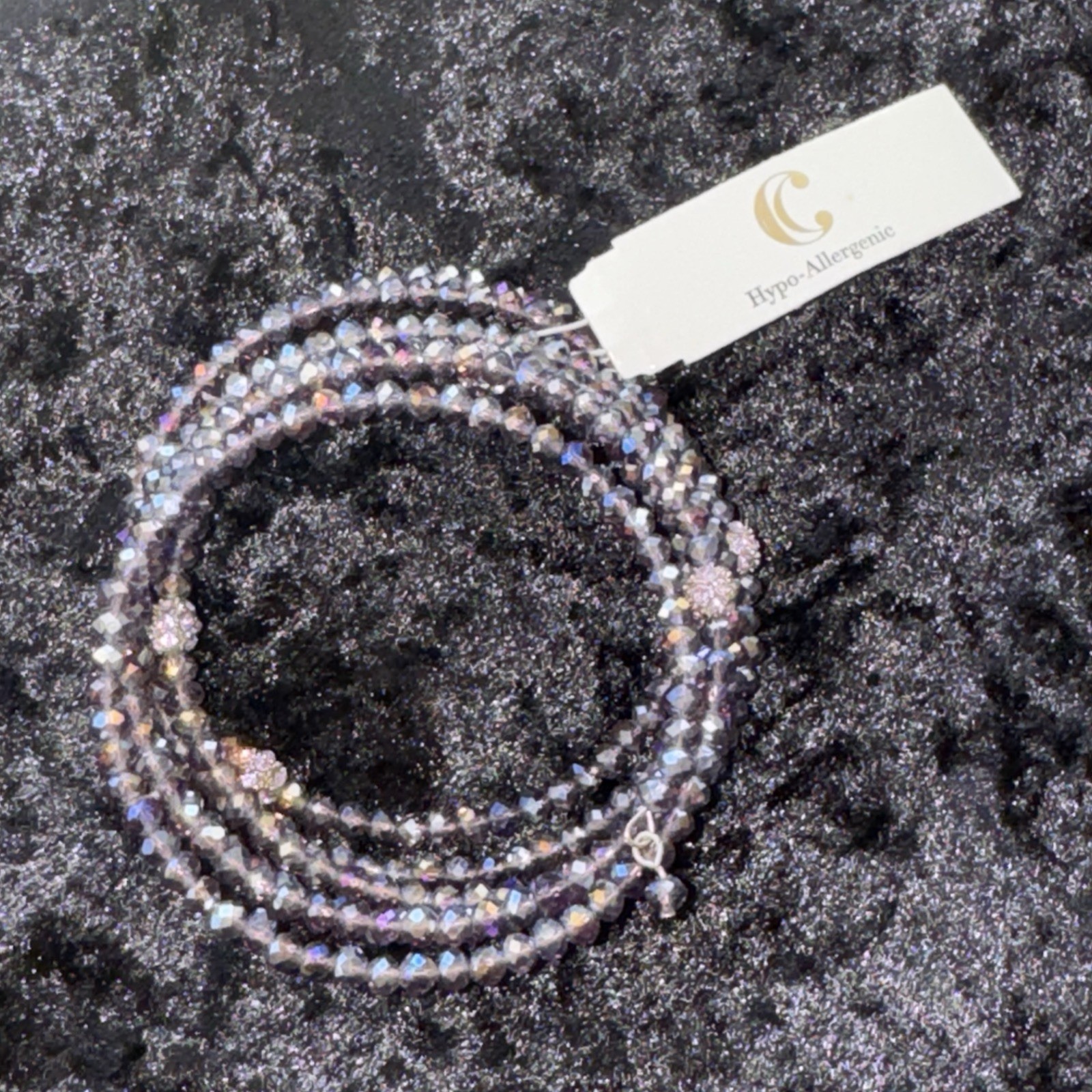 Wire Wrap Bracelet – Micro Beaded – purple NWT