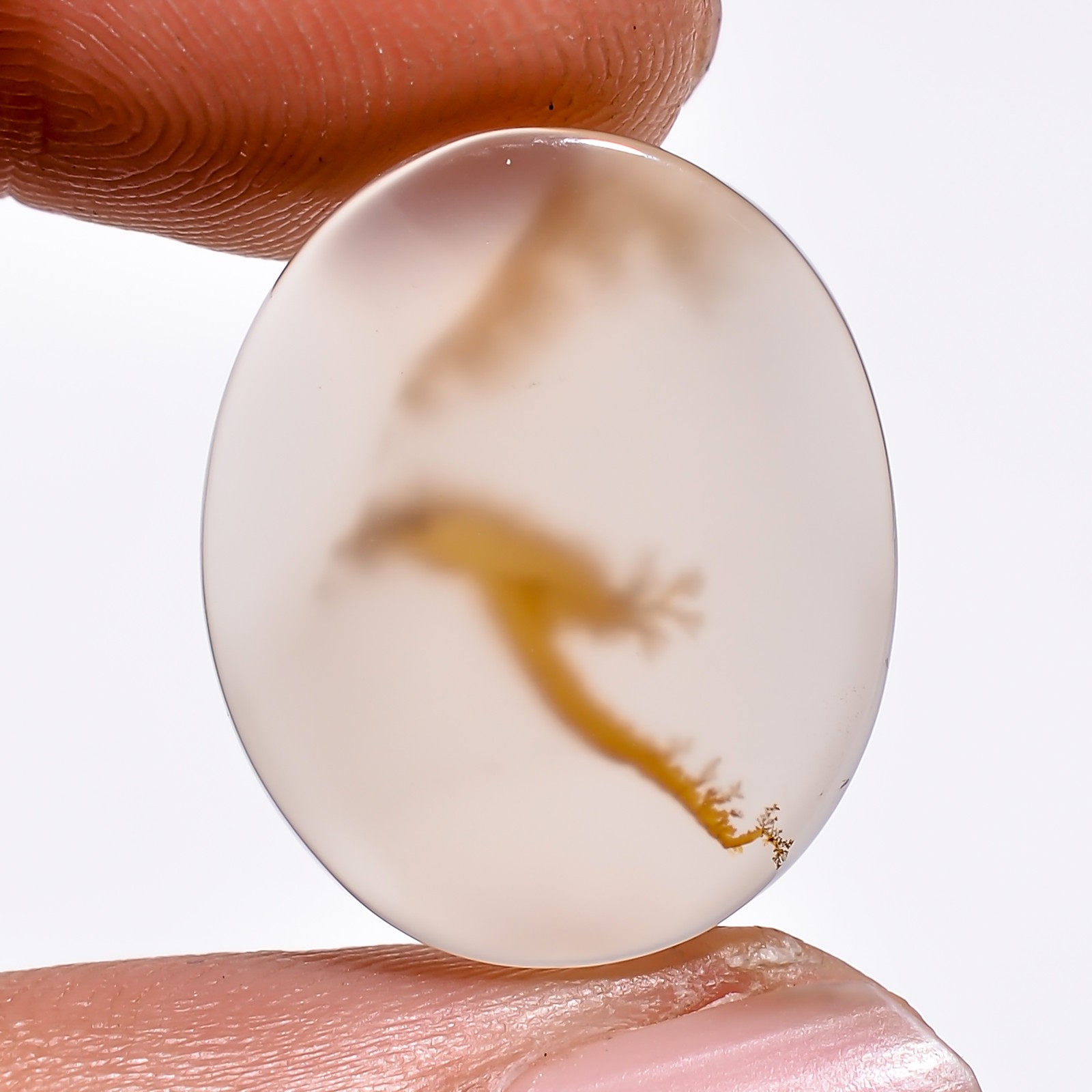 6.90Cts.100%Natural Scenic Dendritic Agate Oval Cabochon 14x17x2mm Loose Gems