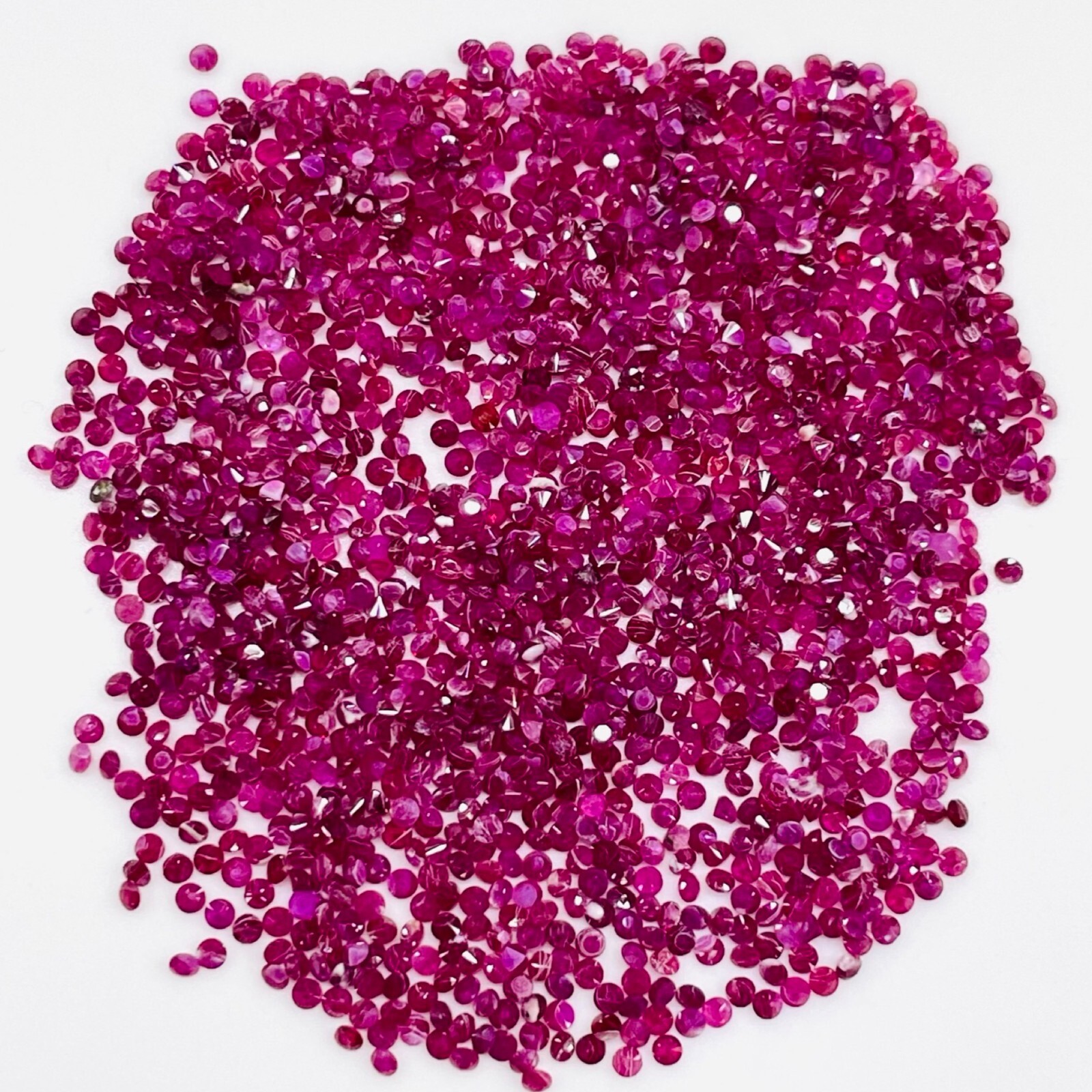 100 Pcs Natural Ruby 1.4mm Round Cut Rich Red Loose Gemstones Wholesale Lot