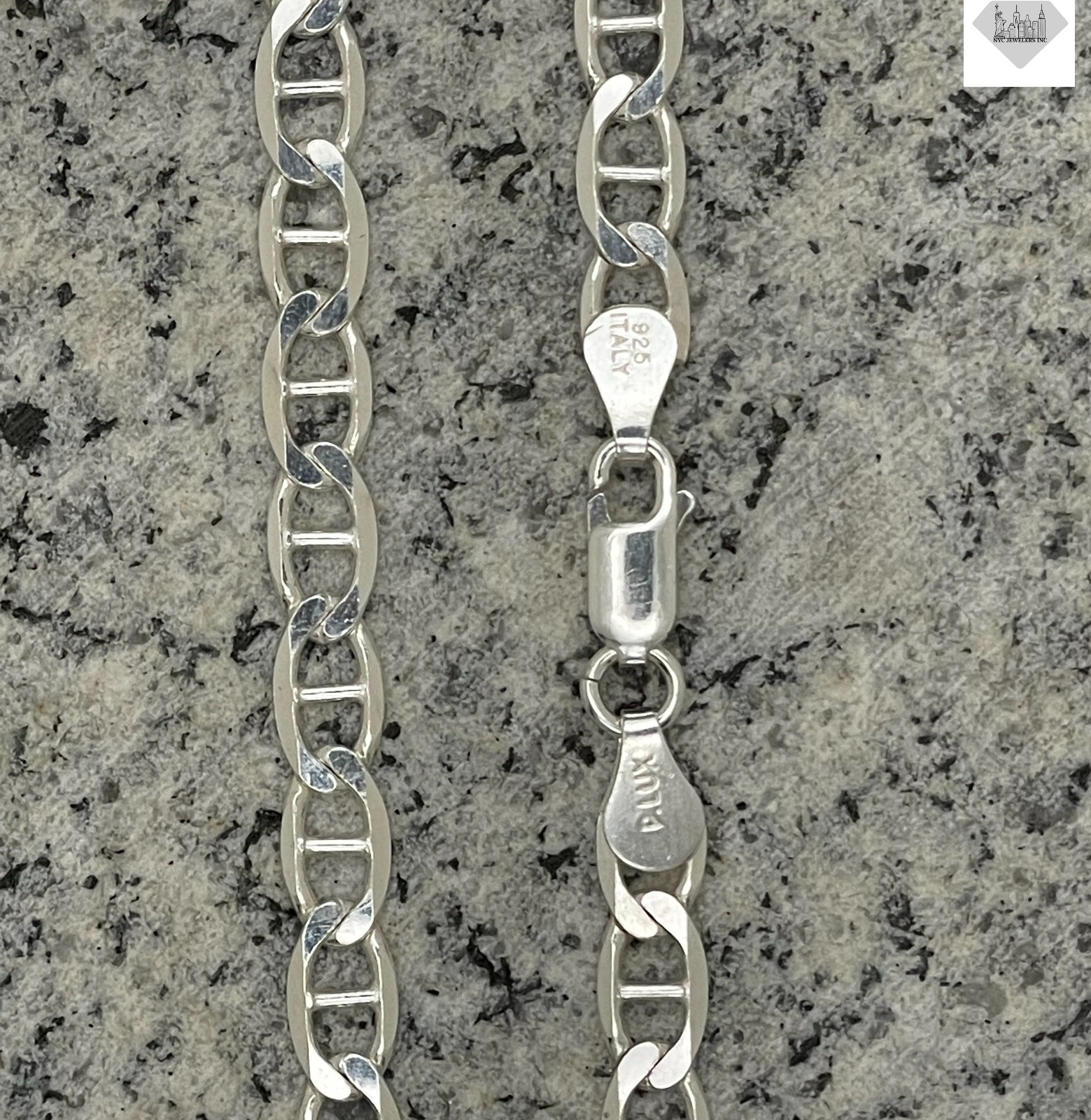 REAL Italian Sterling Silver Mariner Link Chain Necklace Thick 6MM Chain 925