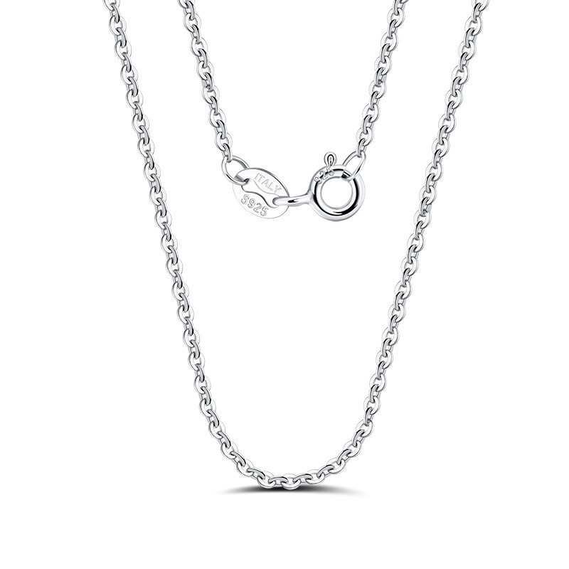 Cable Chain Necklace Pendant Compass Zircon 925 Sterling Silver Lady/Mr