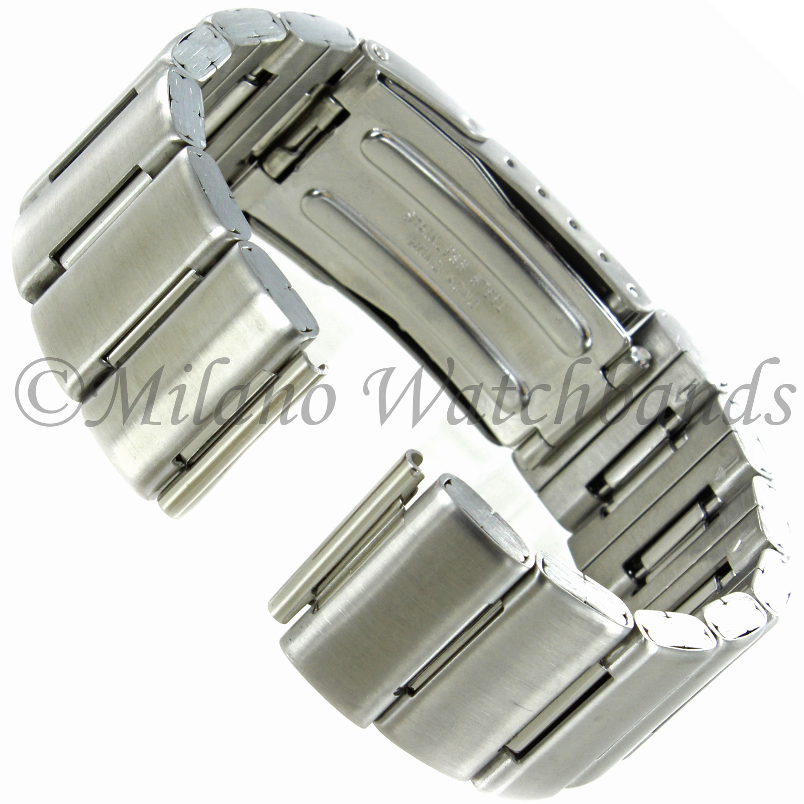 18mm or 20mm Hirsch Solid Silver Stainless Steel Security Clasp Watch Band 5692