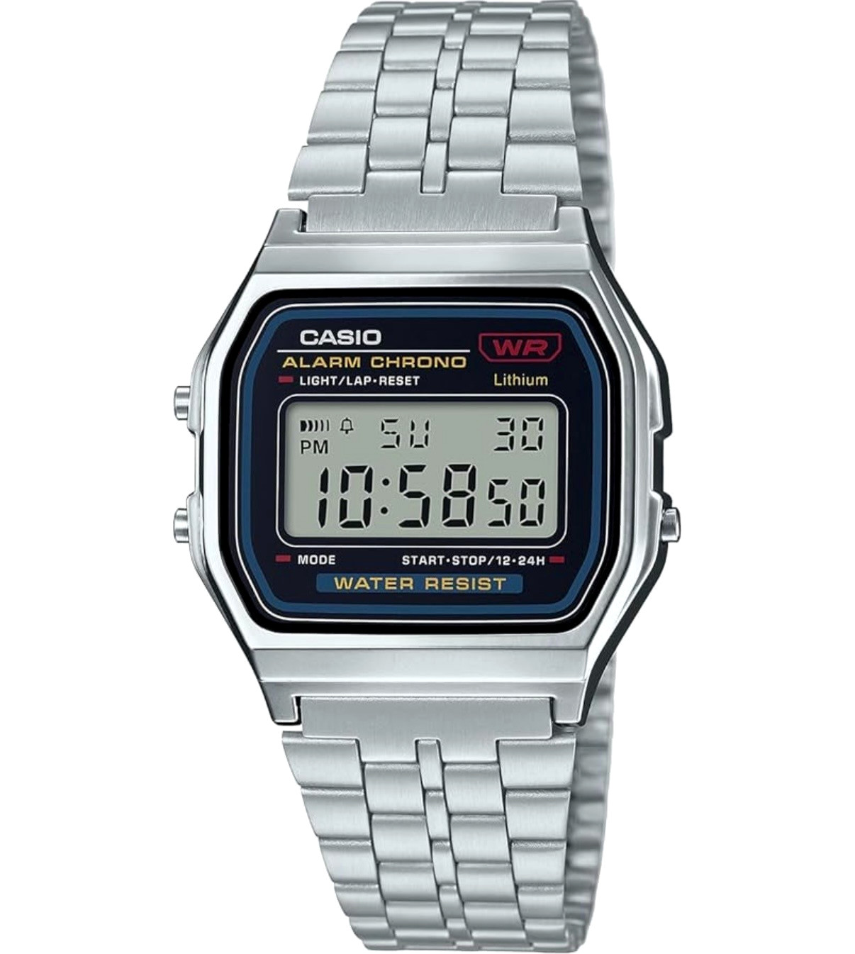 CASIO A159WA-N1 Made in Japan Classic Digital Watch Stainless Steel Band NEW