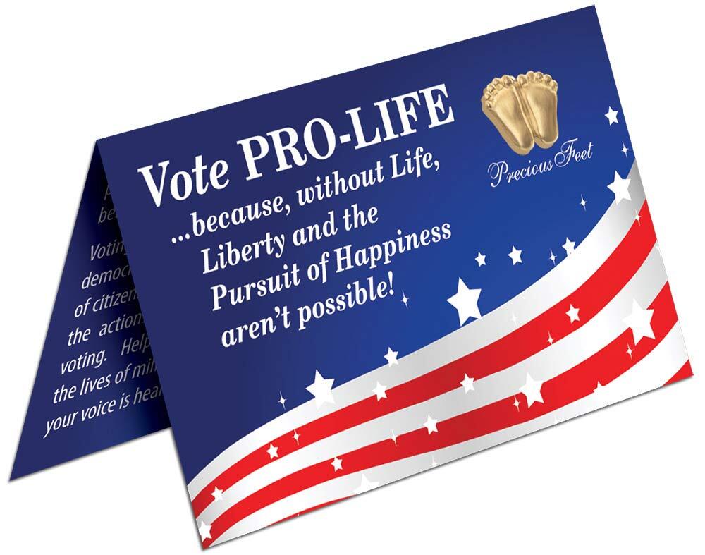 Precious Feet, Gold-Colored, Vote Pro Life Card Jewelry, Lapel Pin