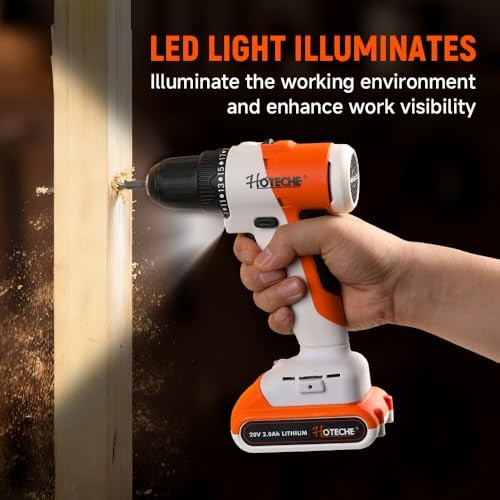 20V Cordless Brushless Drill Set – 2 x 2.0Ah Batteries, 60-Min Fast Charge,