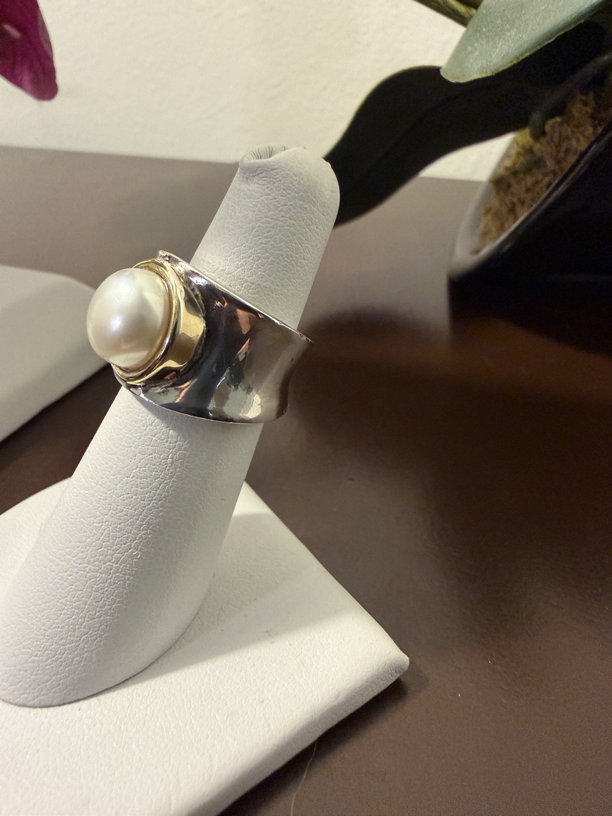 Ross-Simons 9.5-10mm Cultured Pearl Ring in Sterling Silver With 14kt Gold Italy