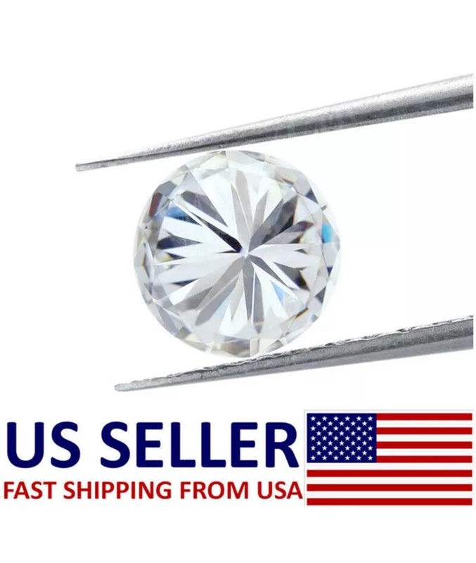 3 Ct Round VVS1/D Real Moissanite Loose Stone 9mm Size “Will Pass Diamond Test”