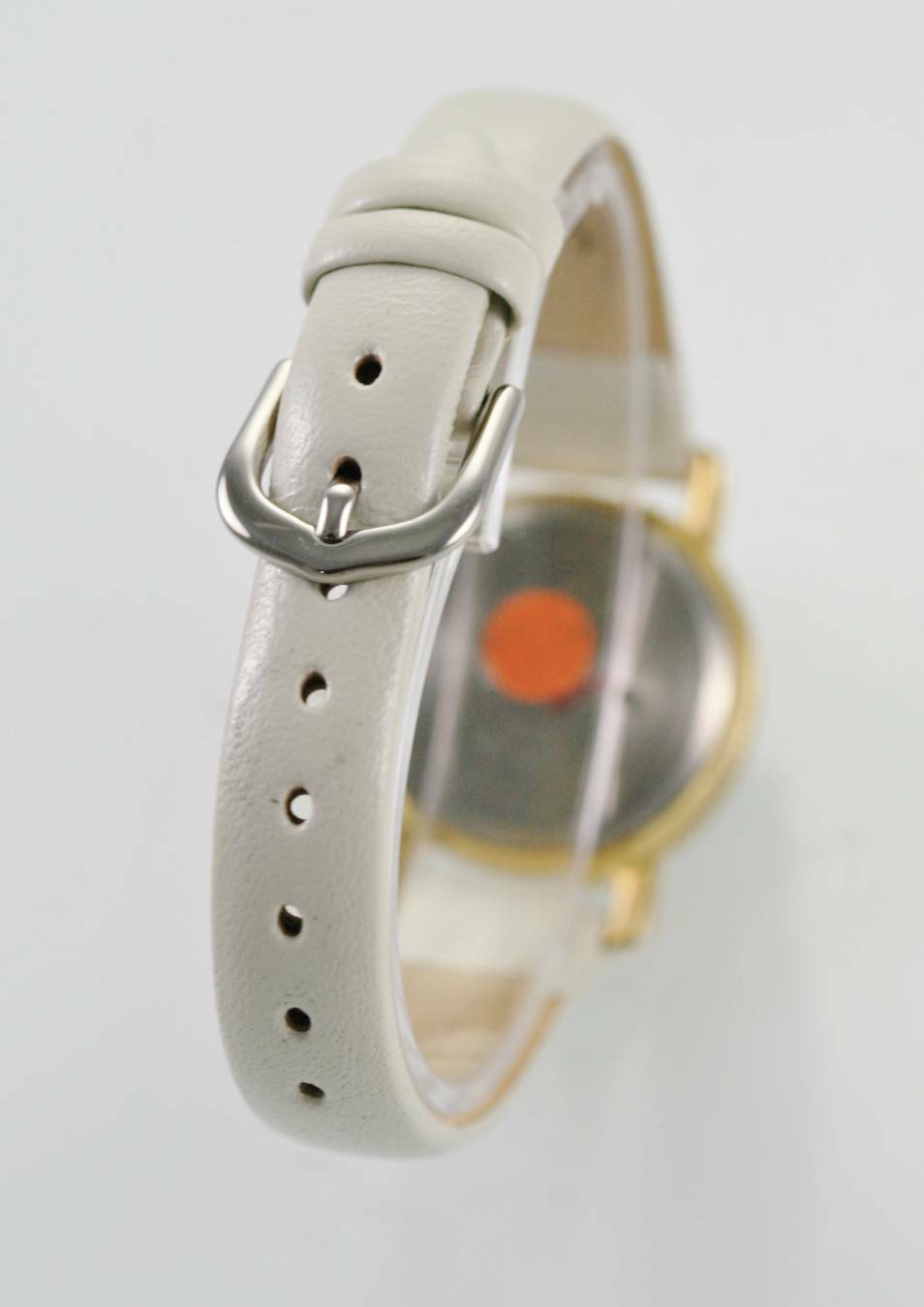 Croton Watch Womens Manhattan Stainless Steel Gold White Leather Battery Quartz