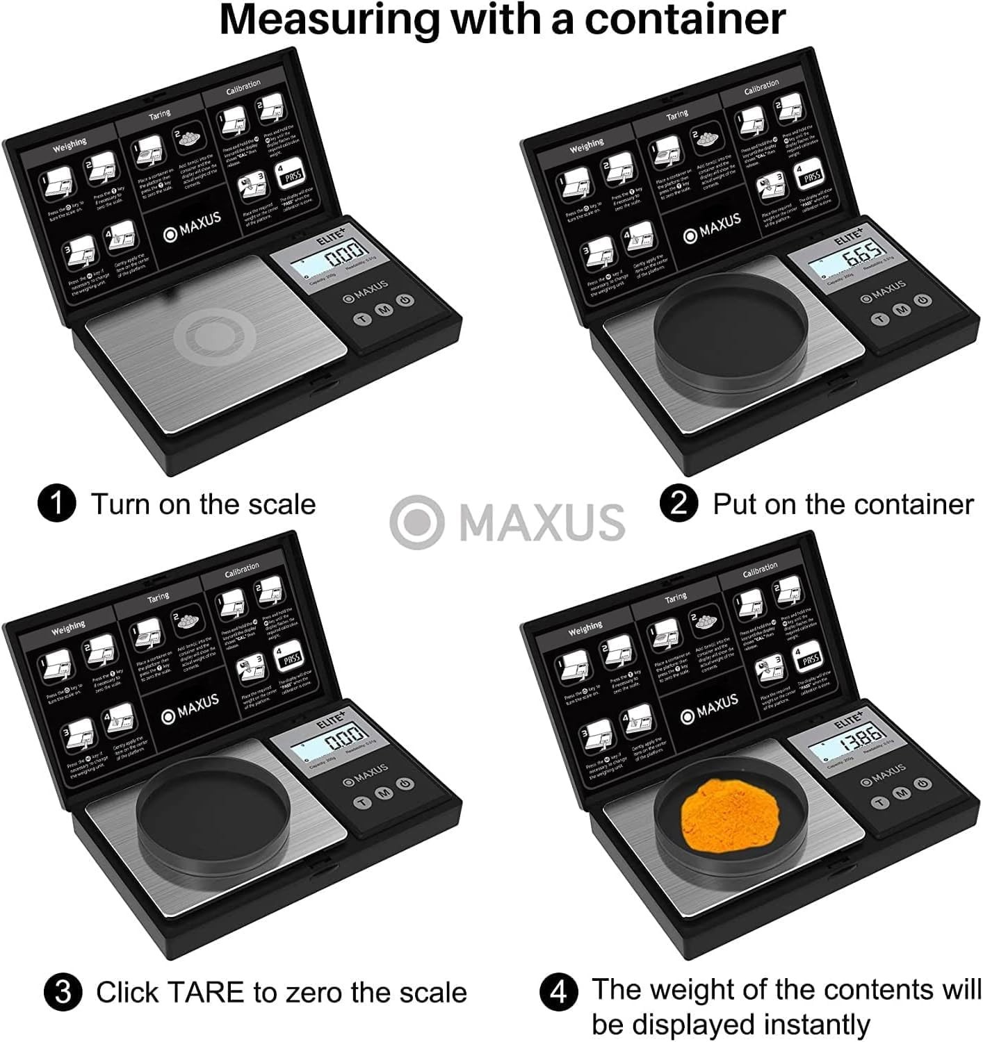 Digital Pocket Gram Scale 500g x 0.01g High Precision with Tray, Weighs Small…