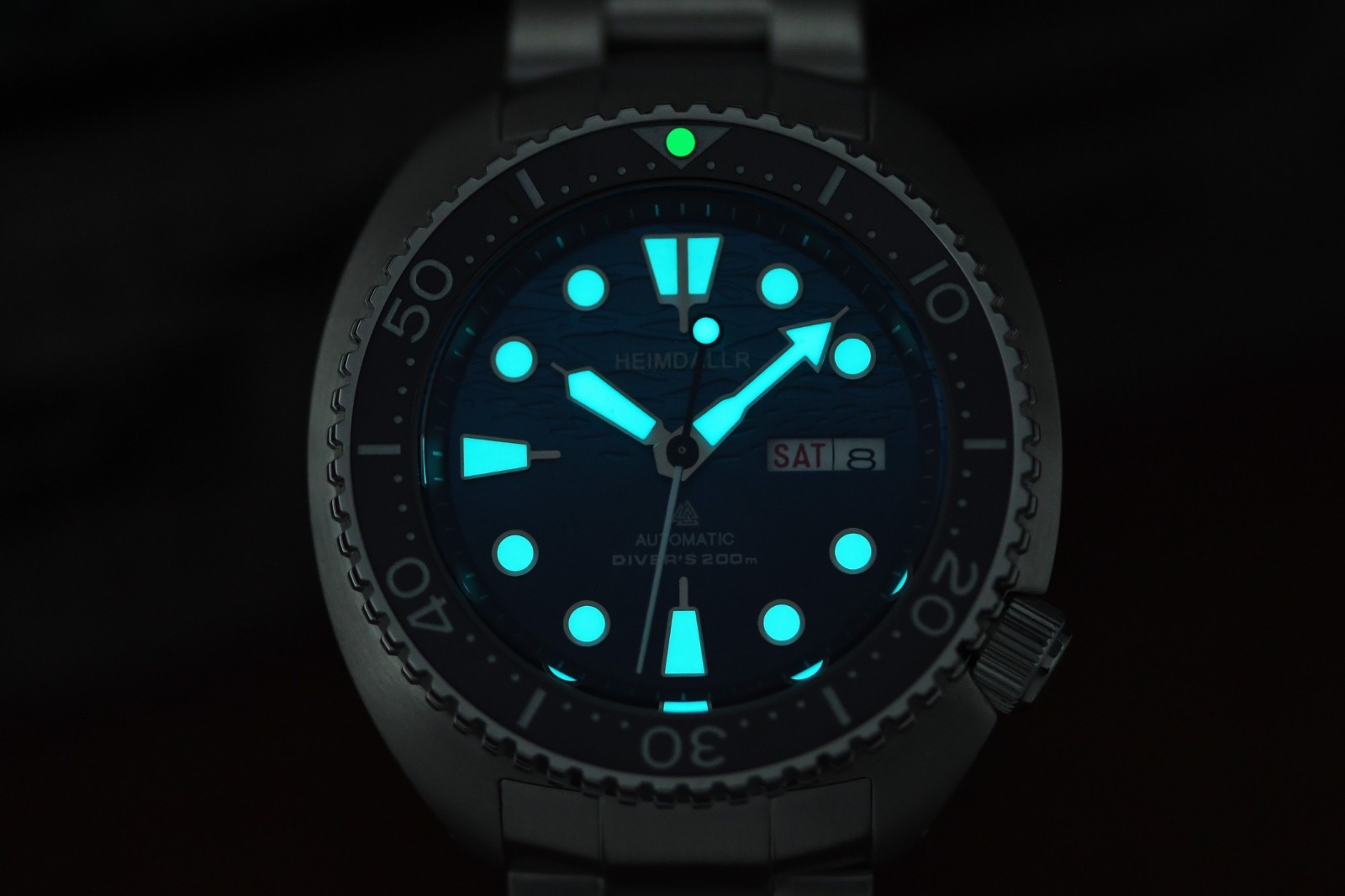Heimdallr Sharkey 6105 Willard NH36 Day Date Automatic Watch Turtle Diver 45mm