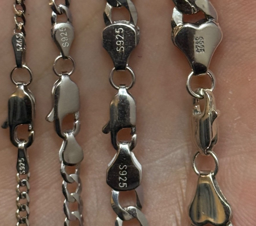 Solid 925 Sterling Silver Cuban Link Chain Mens Womens Boys Girls Necklace