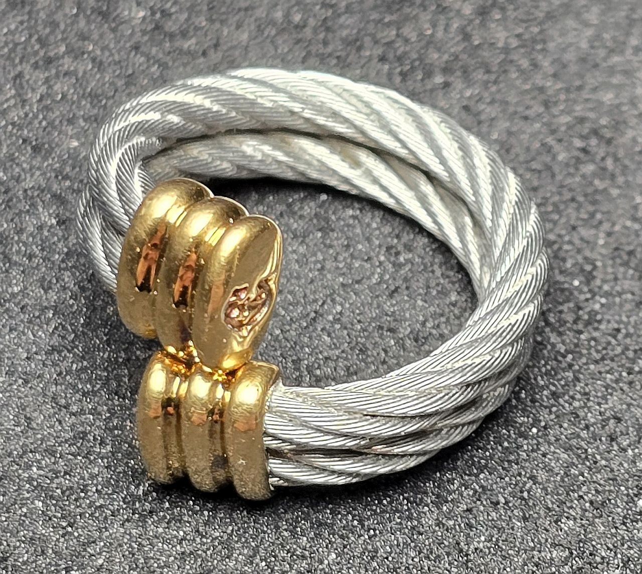Philippe Charriol RING Stainless Steel Two Tone – Celtic Series in Cable Design