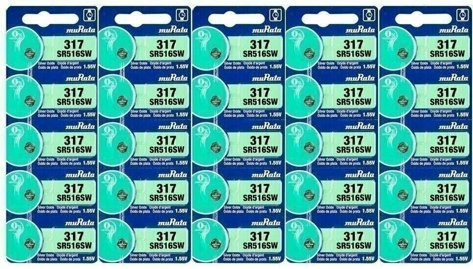 10 Sony Silver Oxide 317 1.55V Batteries