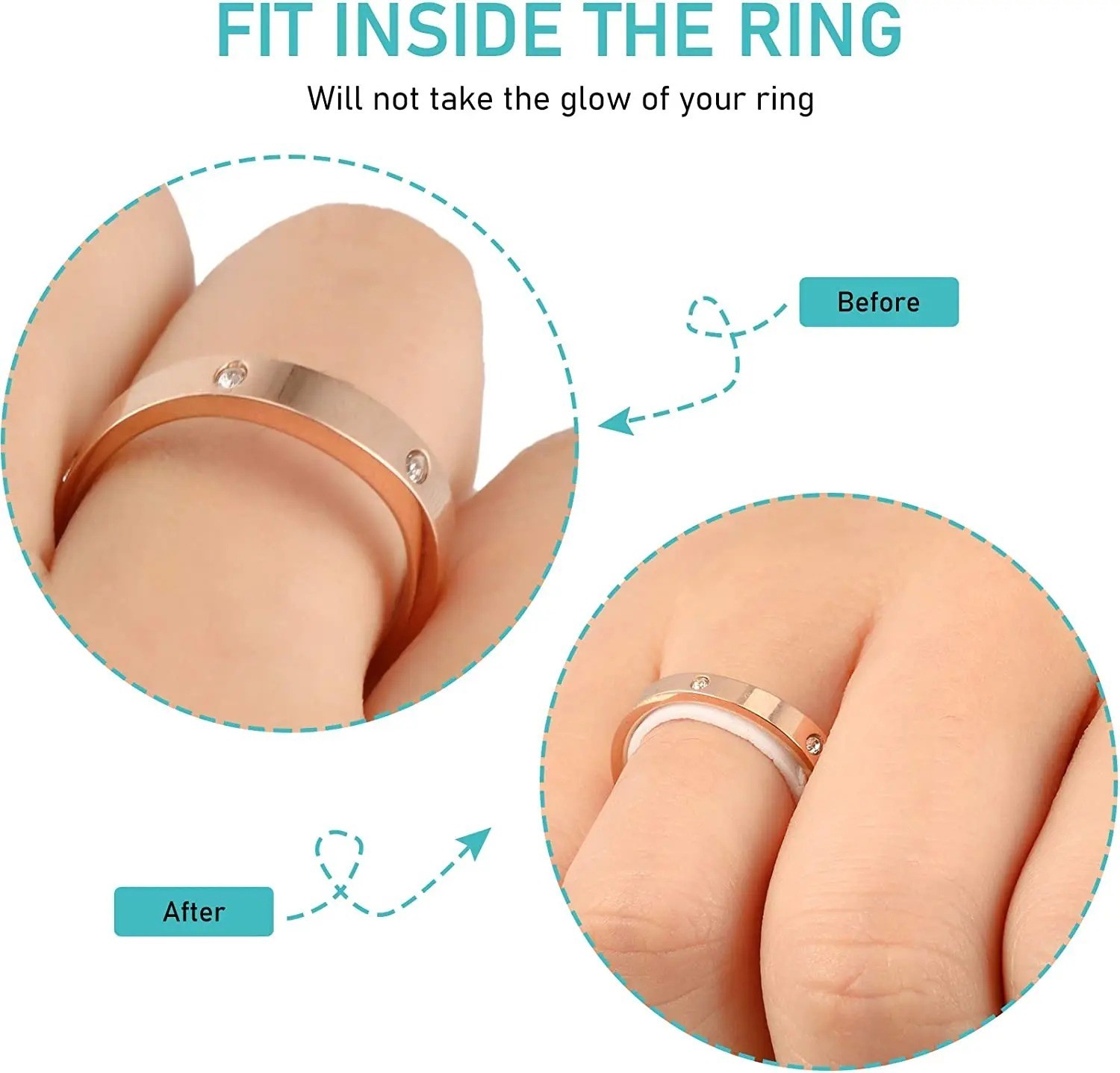 Clear Ring Size Adjuster Silicone Tightener for Loose Rings Any Size