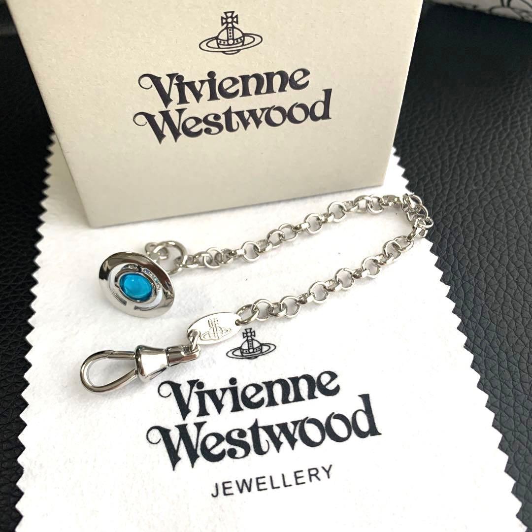 Vivienne Westwood Bracelet Orb 18cm Silver/Blue NO BOX [EJ0172