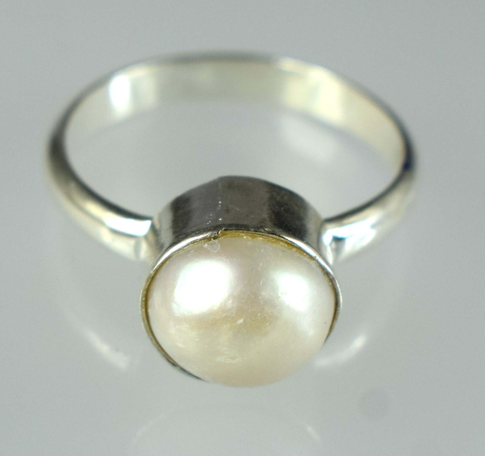12.60 Ct Natural Tahitian White South Sea Pearl Round Gems Men’s Ring
