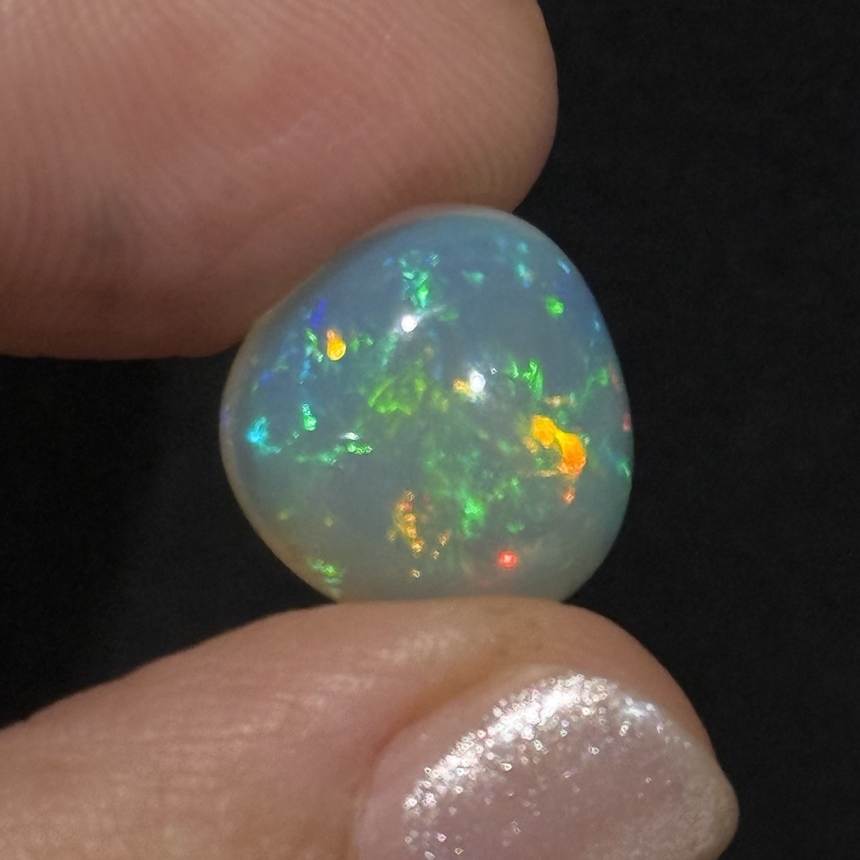 8.6ct 13.7×13.3x9mm Finest Colorful Bauble Like Ethiopian Welo Opal Cabochon
