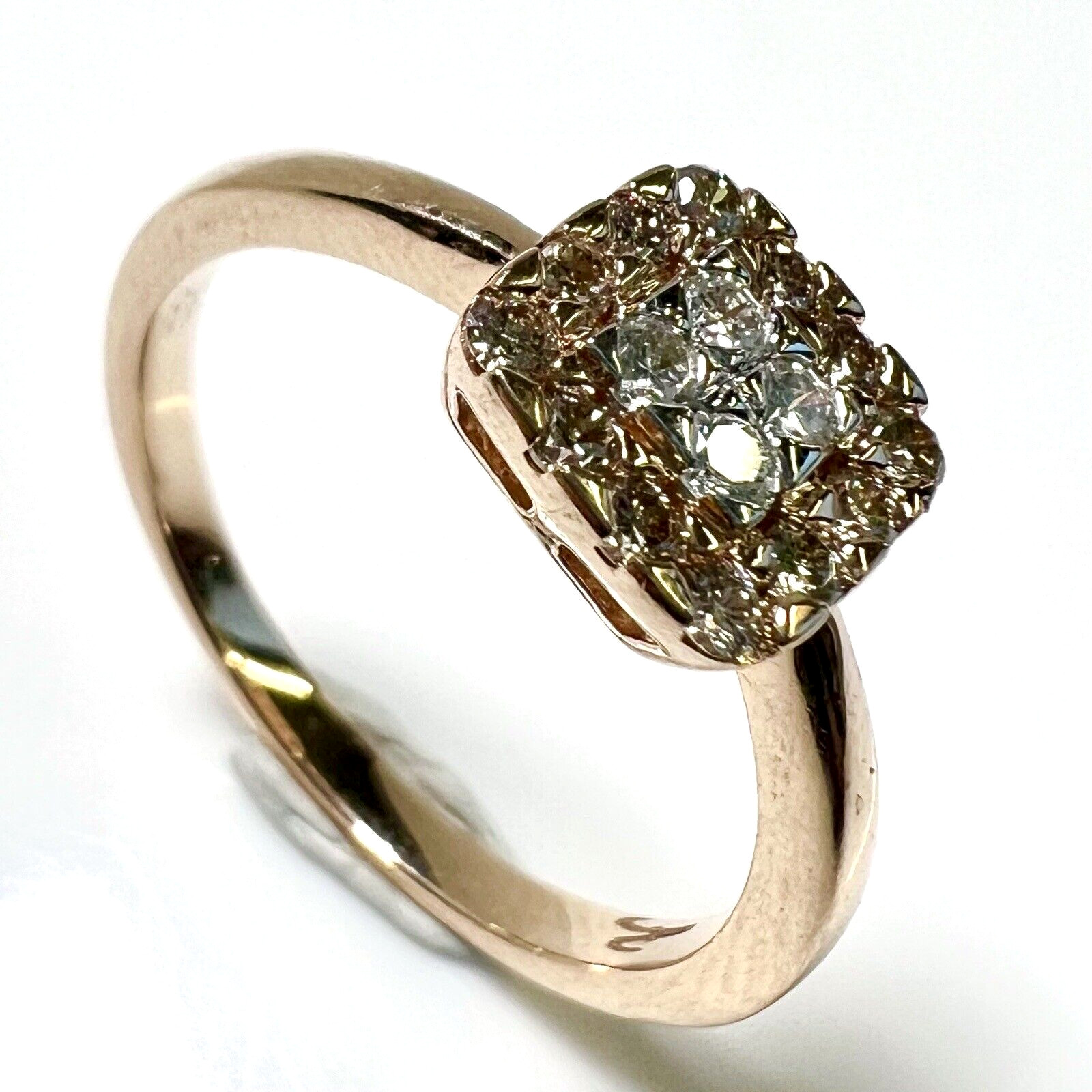 Ring 585 gold rose gold 0.26 ct. diamonds size 56.5/18mm 3.4g like new
