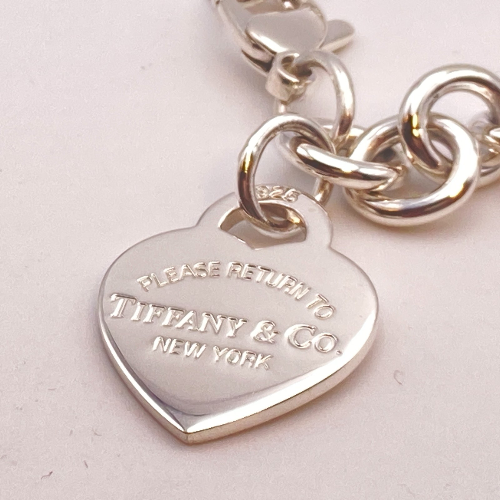 Tiffany & Co. Return to Heart Tag Chain Bracelet 925 Silver 6 1/2″ 33.6g