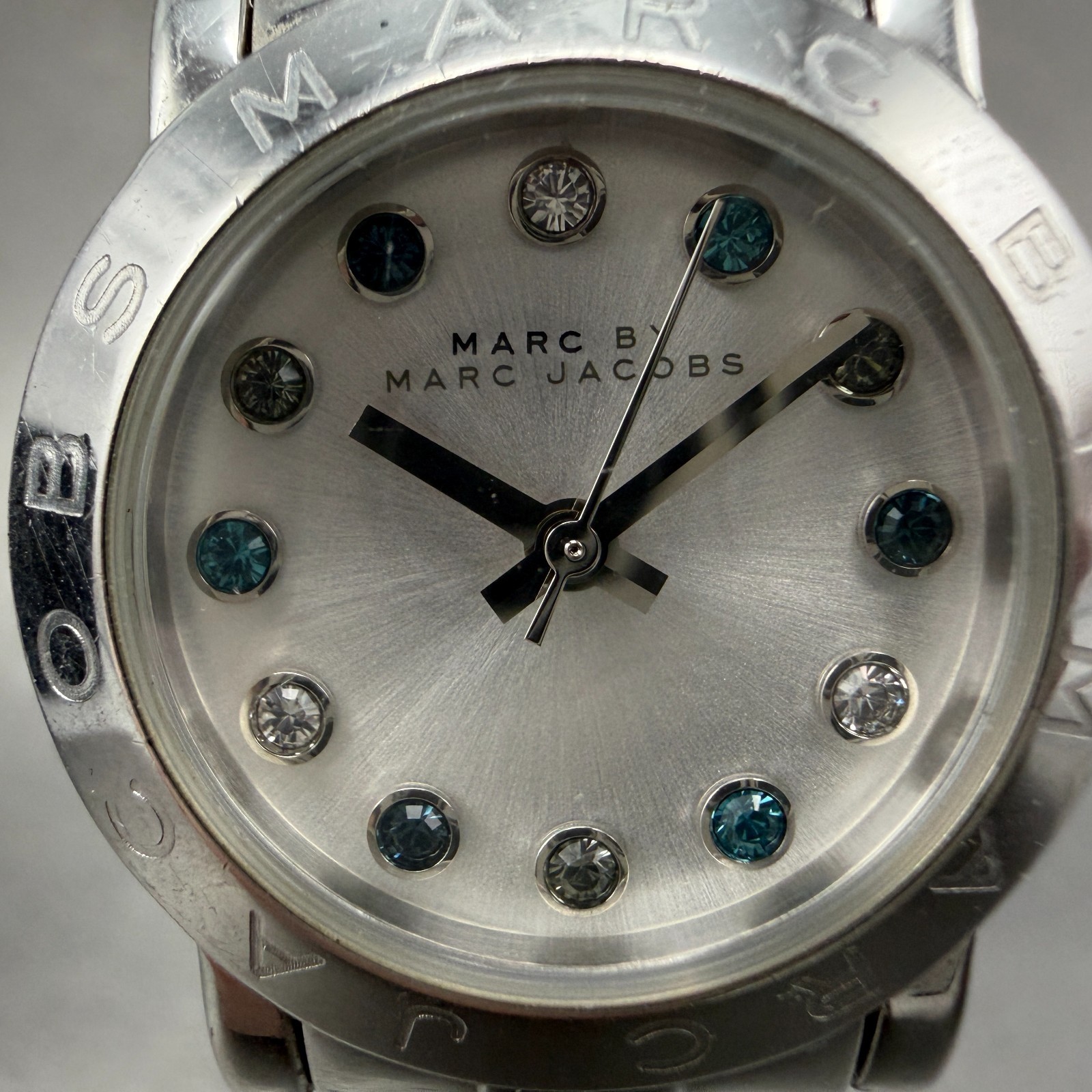 Marc By Marc Jacobs Watch Women 26mm Silver Dial Steel Round MBM3146 New Battery