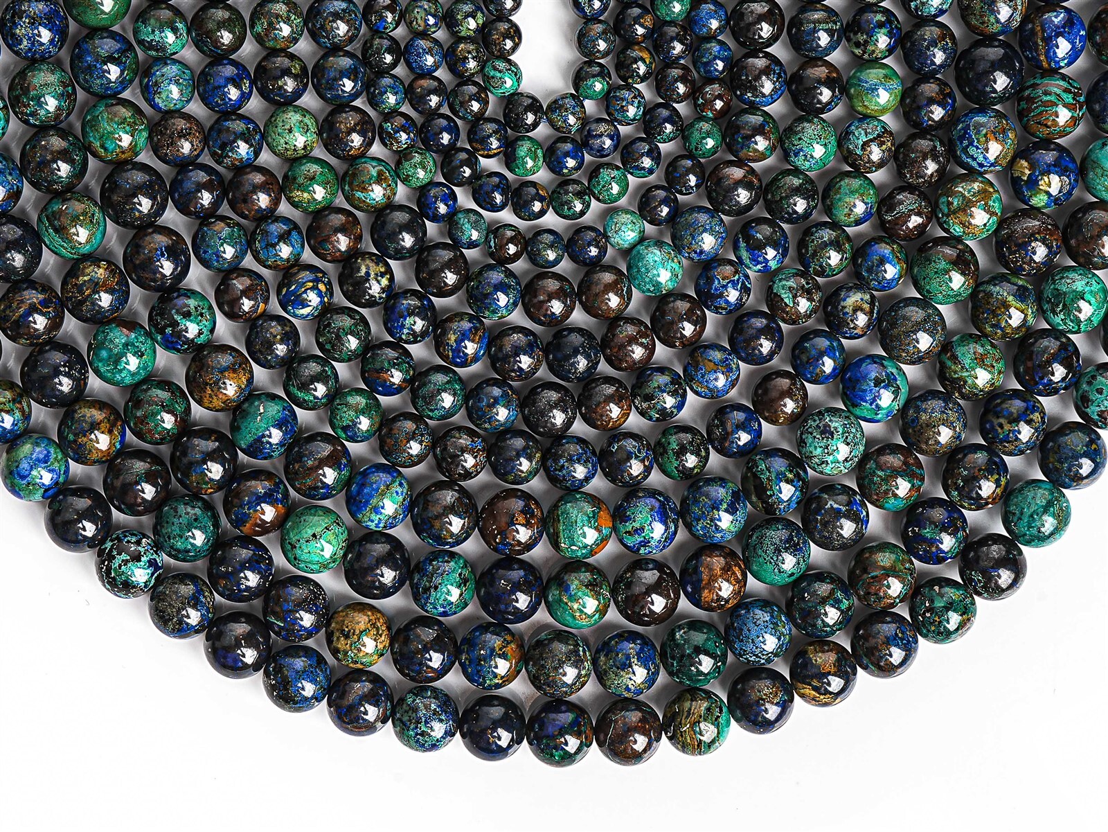 Natural Blue Green Brown Azurite Malachite Quartz AA+ 6/8/10MM Round Loose Beads