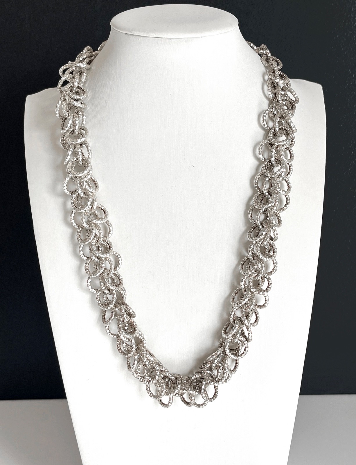 VTG Heavy Italian 925 Sterling Silver Multi-Link Chain Necklace 65.5 Grams 20″ L