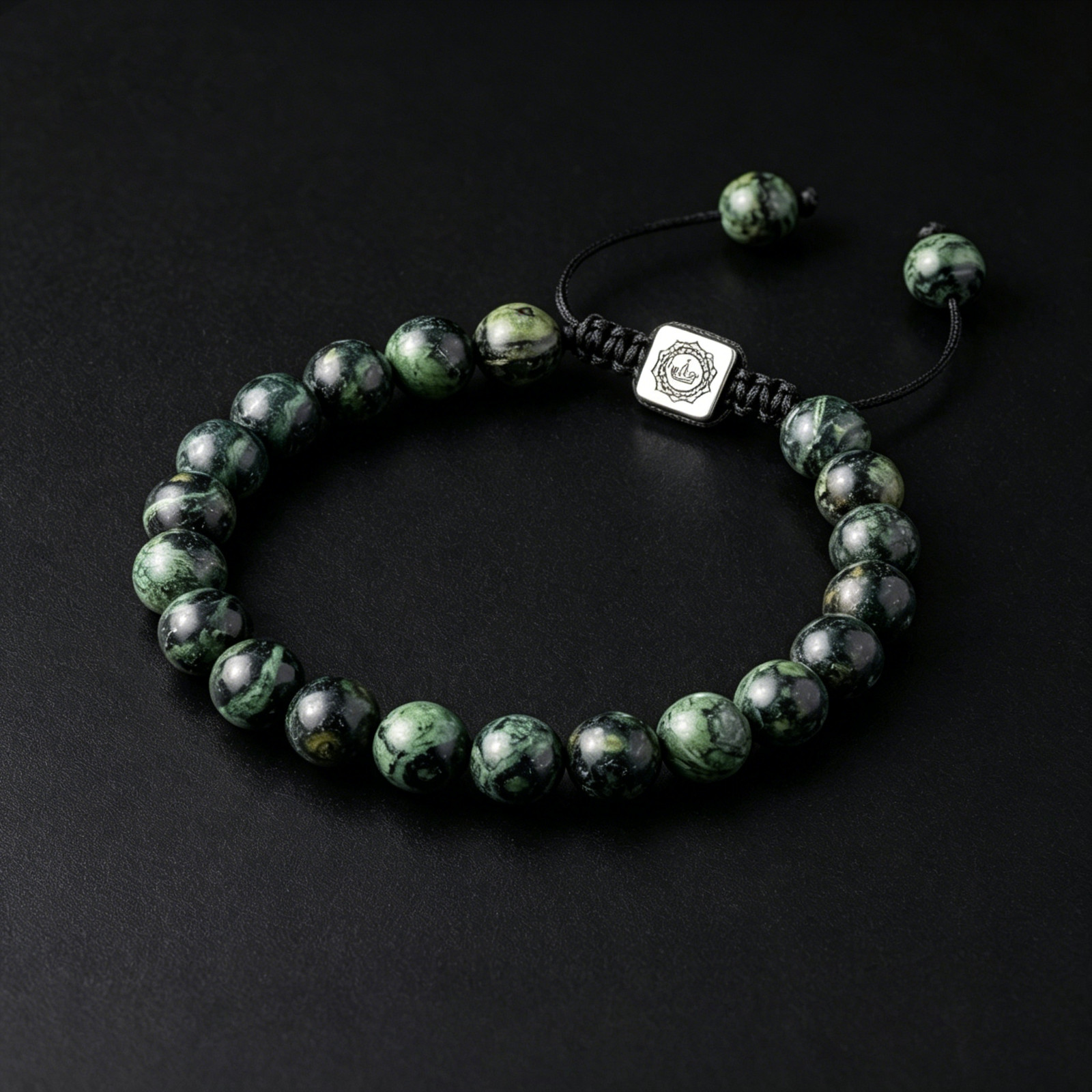 Kambaba Jasper Bracelet for Men – 7.5″ 8mm Calming Protection Jewelry