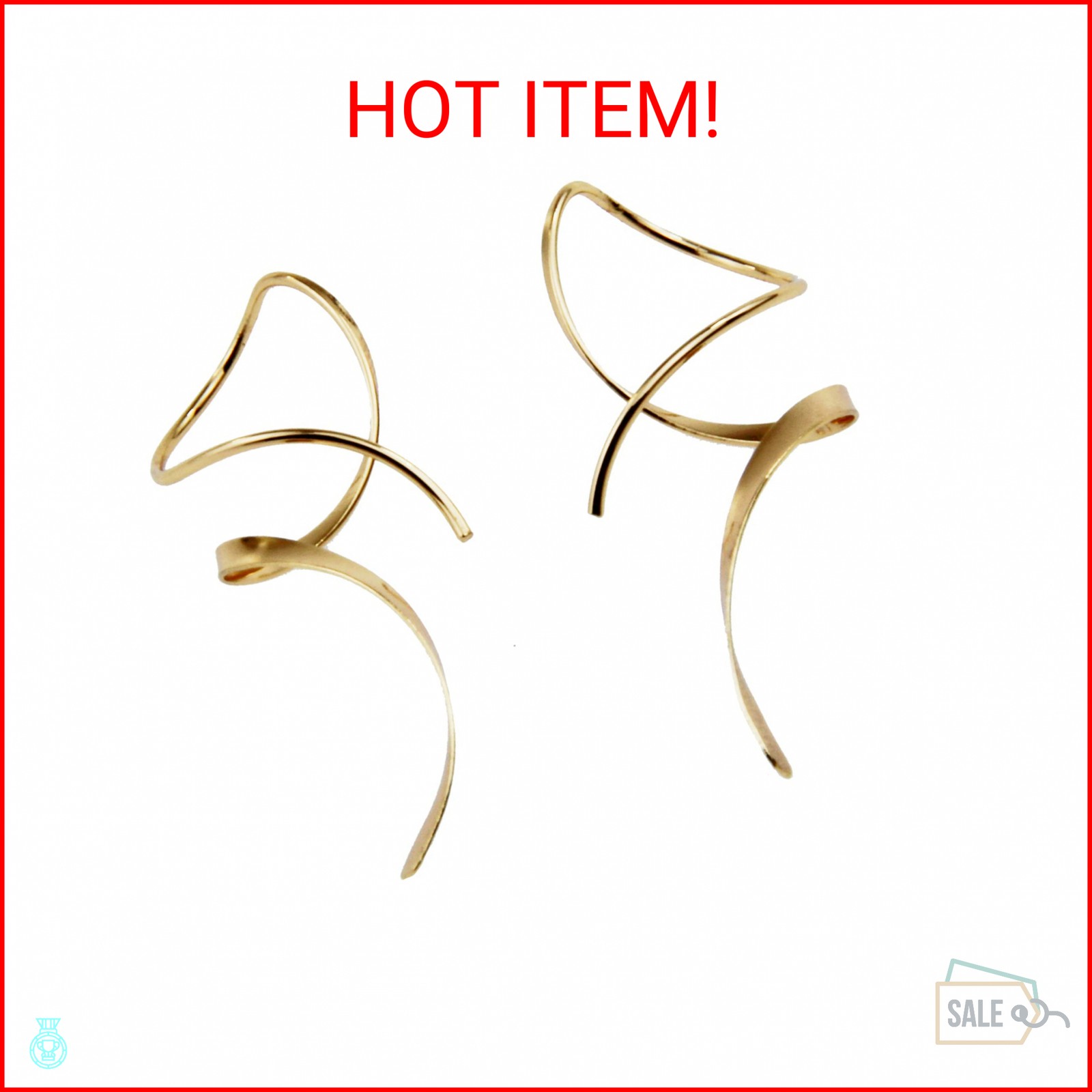 Earrings for Women Spiral threader earrings 14K gold earrings hand bent dangle e