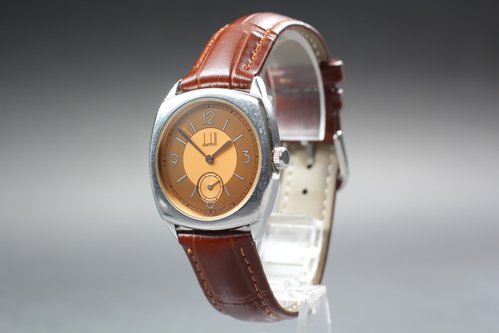 DUNHILL SMALL SECOND MEN’S BRONZE DIAL VINTAGE WATCH SWISS QUARTZ