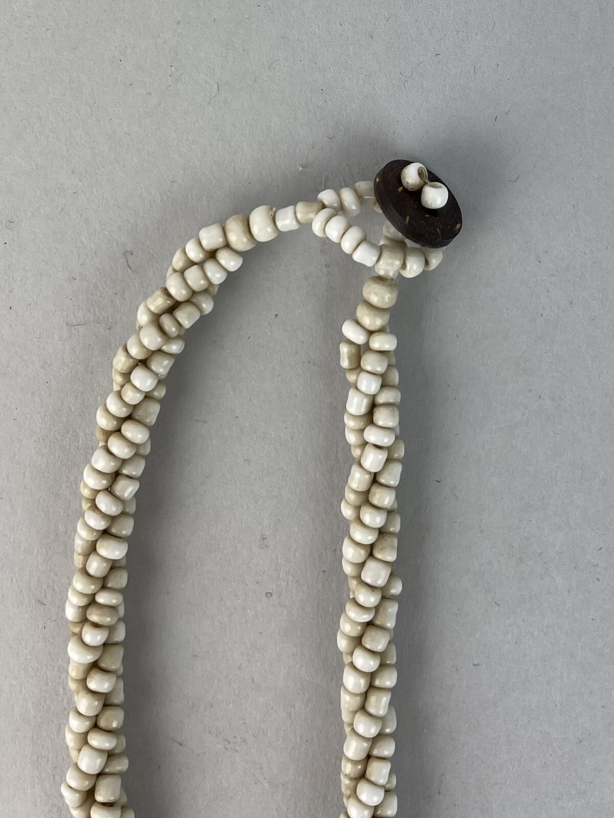 VTG 1970s Bohemian MOP Mother of Pearl Inlay Beaded Necklace 18″
