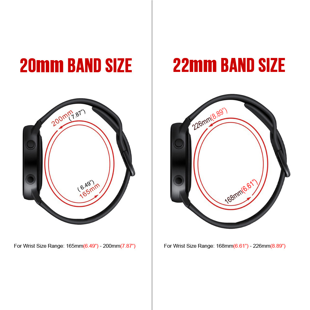 22/20mm Silicone Band Strap for Samsung Galaxy Watch 3 Active2 38-40/41/42/44mm