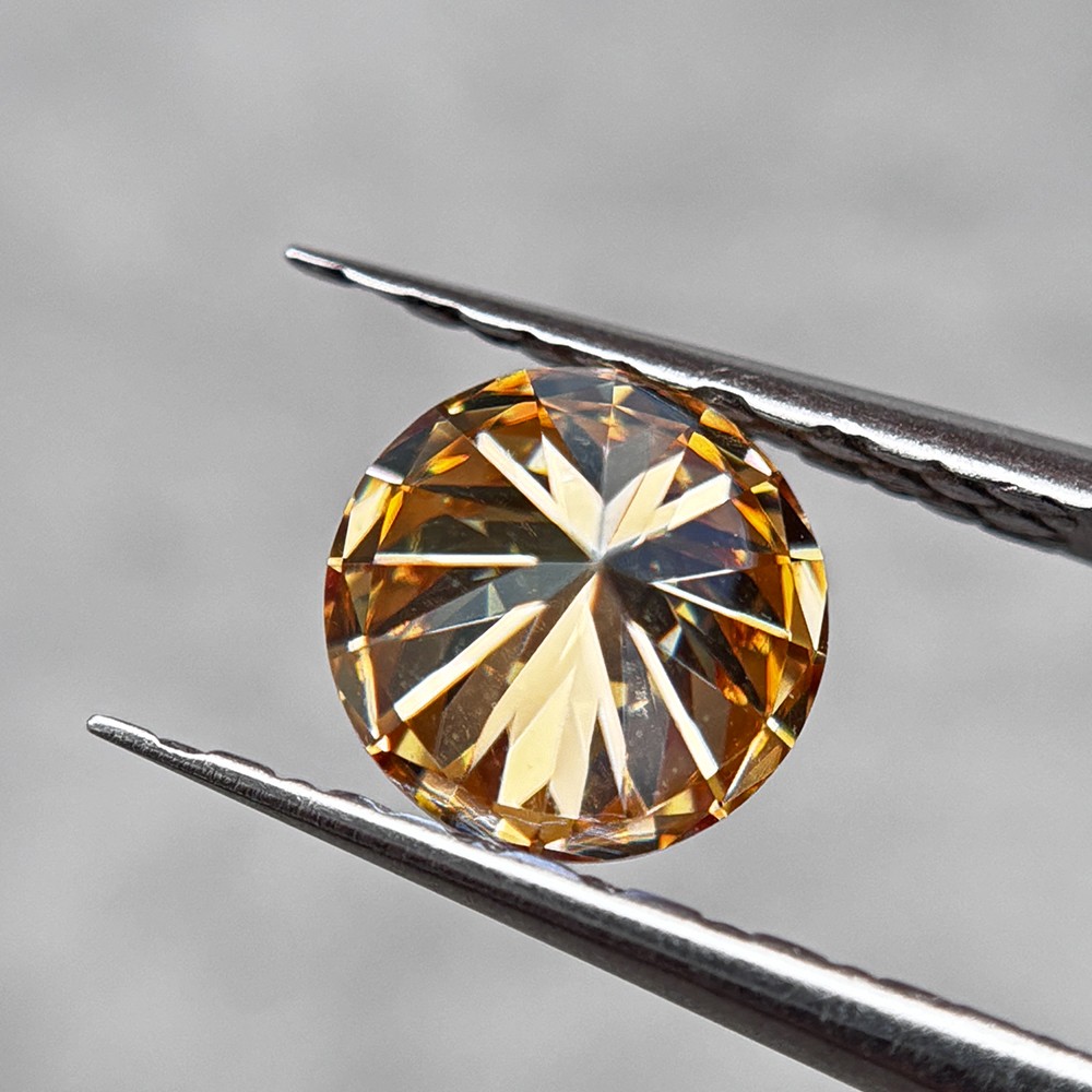 1PCS Round Champagne 3.0mm 0.1ct-15mm 12ct Loose Moissanite for Jewelry Making