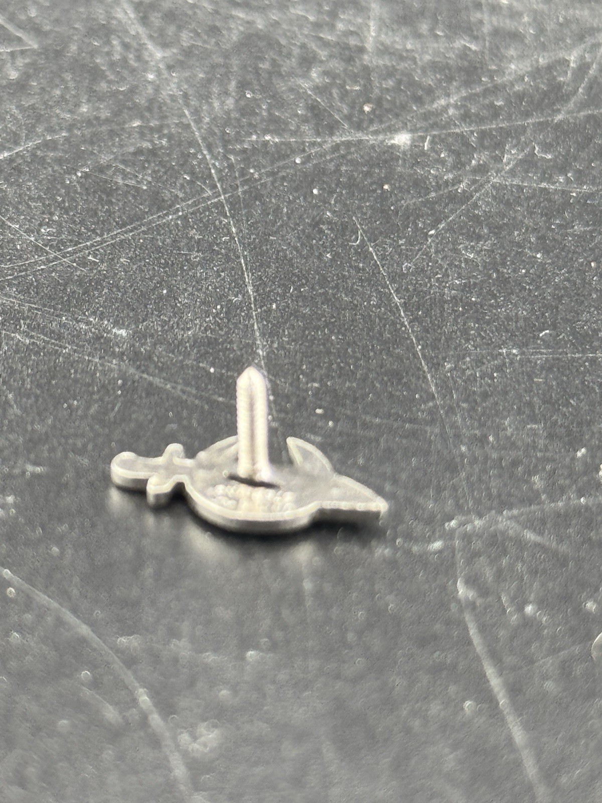 925 Sterling Silver Vintage C Z Crescent and Sable Pin No Backing