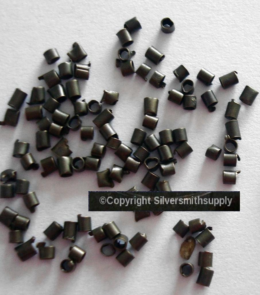 Antique bronze plated 1.5x1mm tube crimp beads 100pcs crimping findings fps126