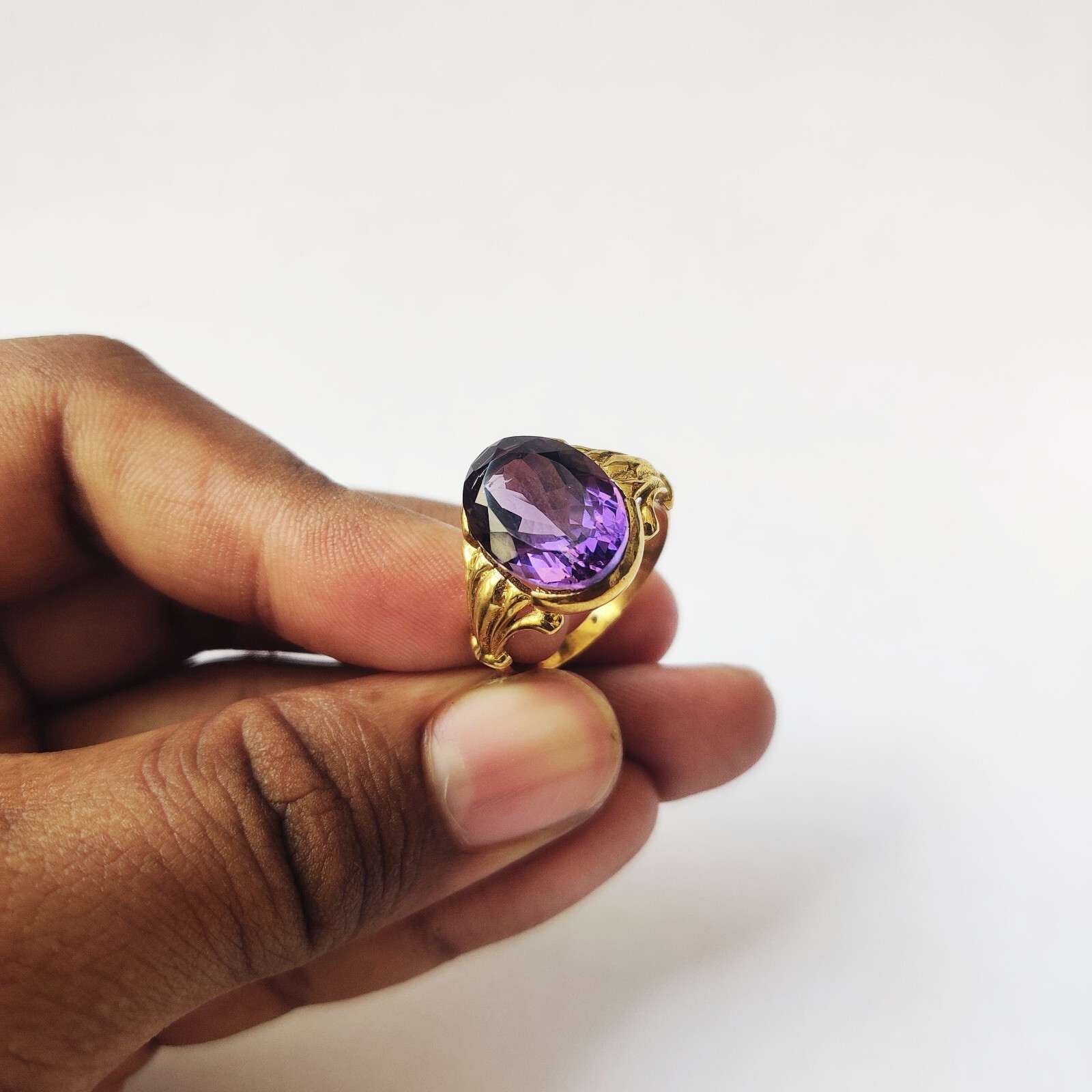 925 Starling Silver Created Amethyst Ring Size 7 Handmade Art And Deco Victorian