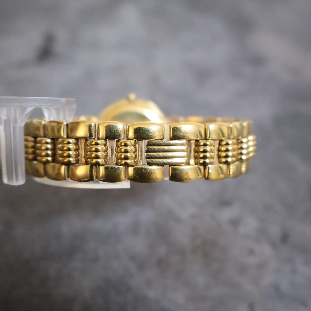 Christian Dior Octagon Gold Quartz Wristwatch Date Display
