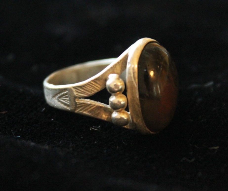 Sterling Silver Agate Vintage Ring