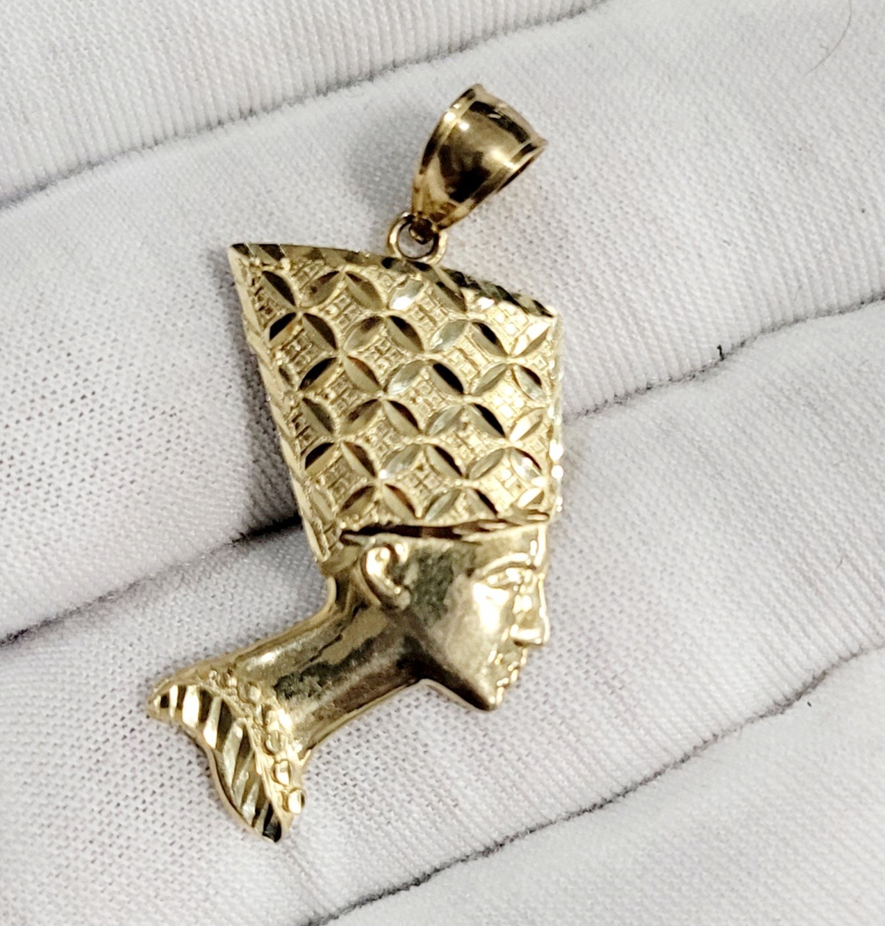 Pharro Egyptian 10kt Gold Pendant 1.2 Inches Real Gold Bail fit Up To 2.5mm 2grm