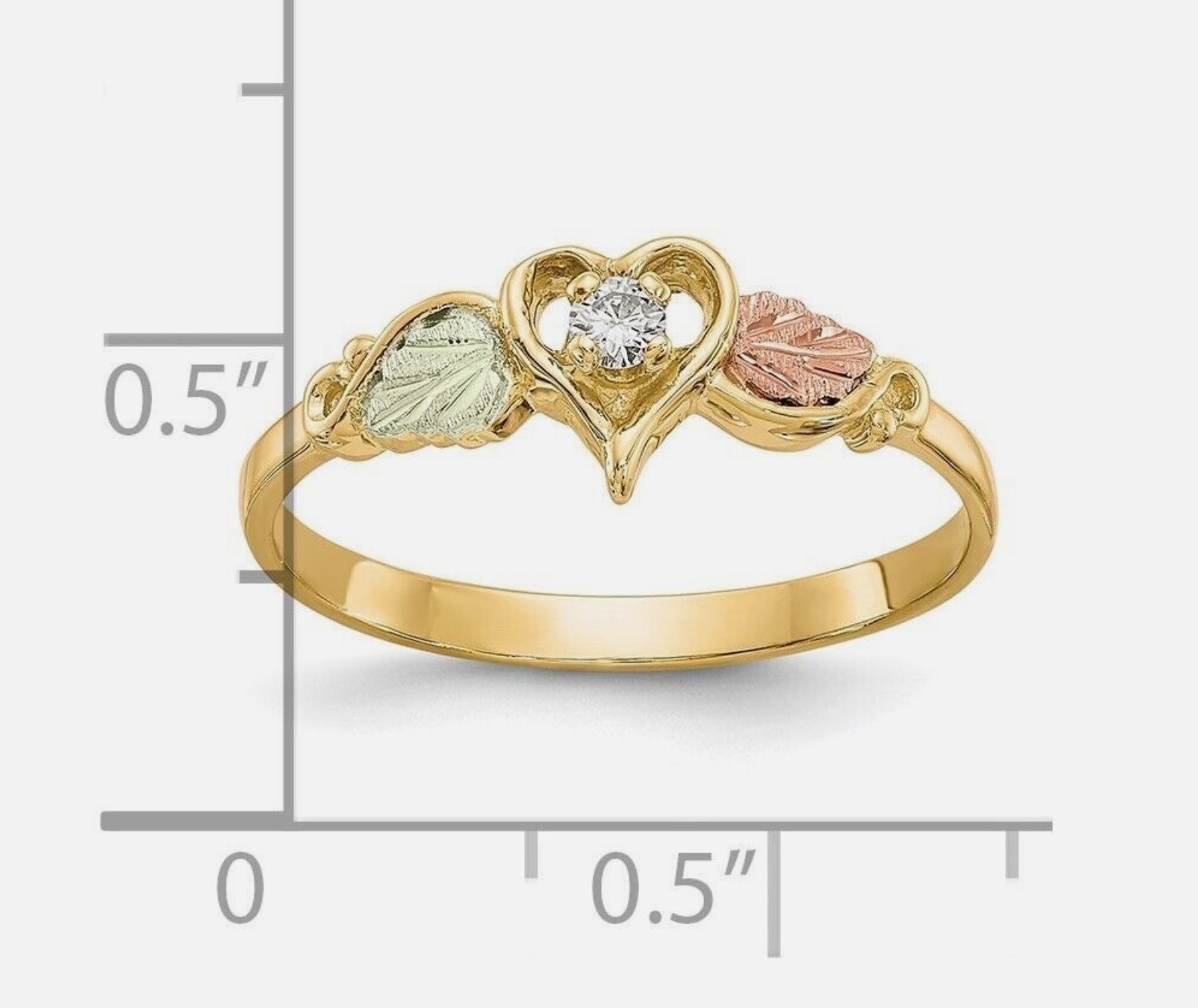 Black Hills Gold 10k Landstrom’s Diamond Ring Size 7 3/4