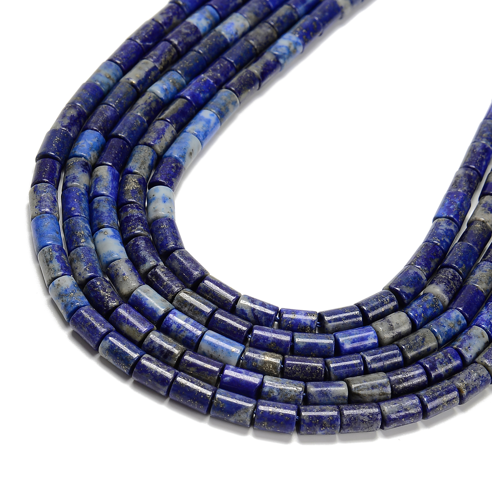 Natural Lapis Smooth Cylinder Tube Beads Size 6x8mm 15.5” Strand