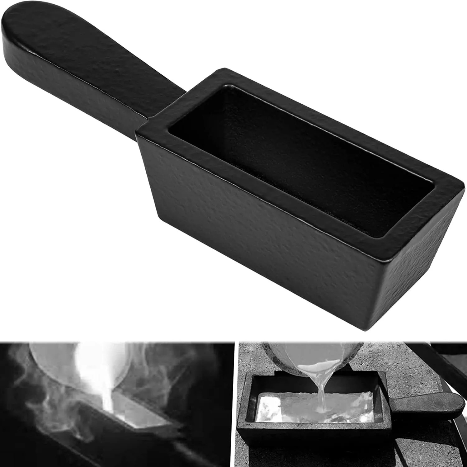 25 oz Loaf Cast Iron Ingot Mold for Melting Casting Gold Silver Copper Metals