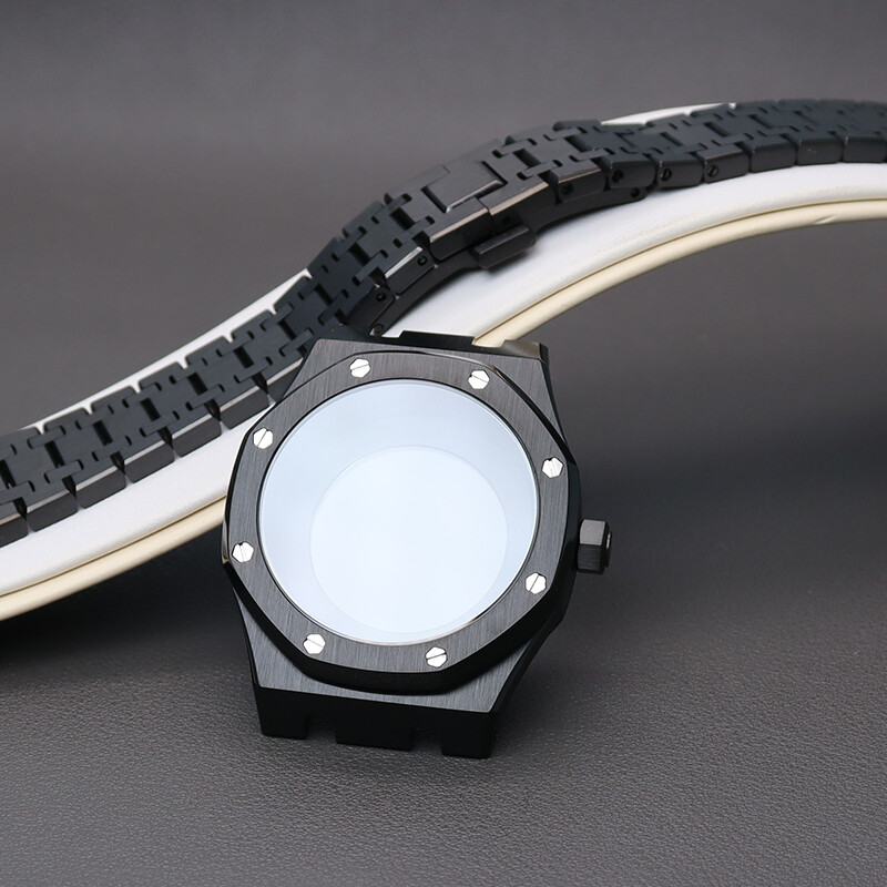 41mm Black watch Cases Watch band For Seiko nh35 nh36 Nh38 Movement 31.8mm Dial
