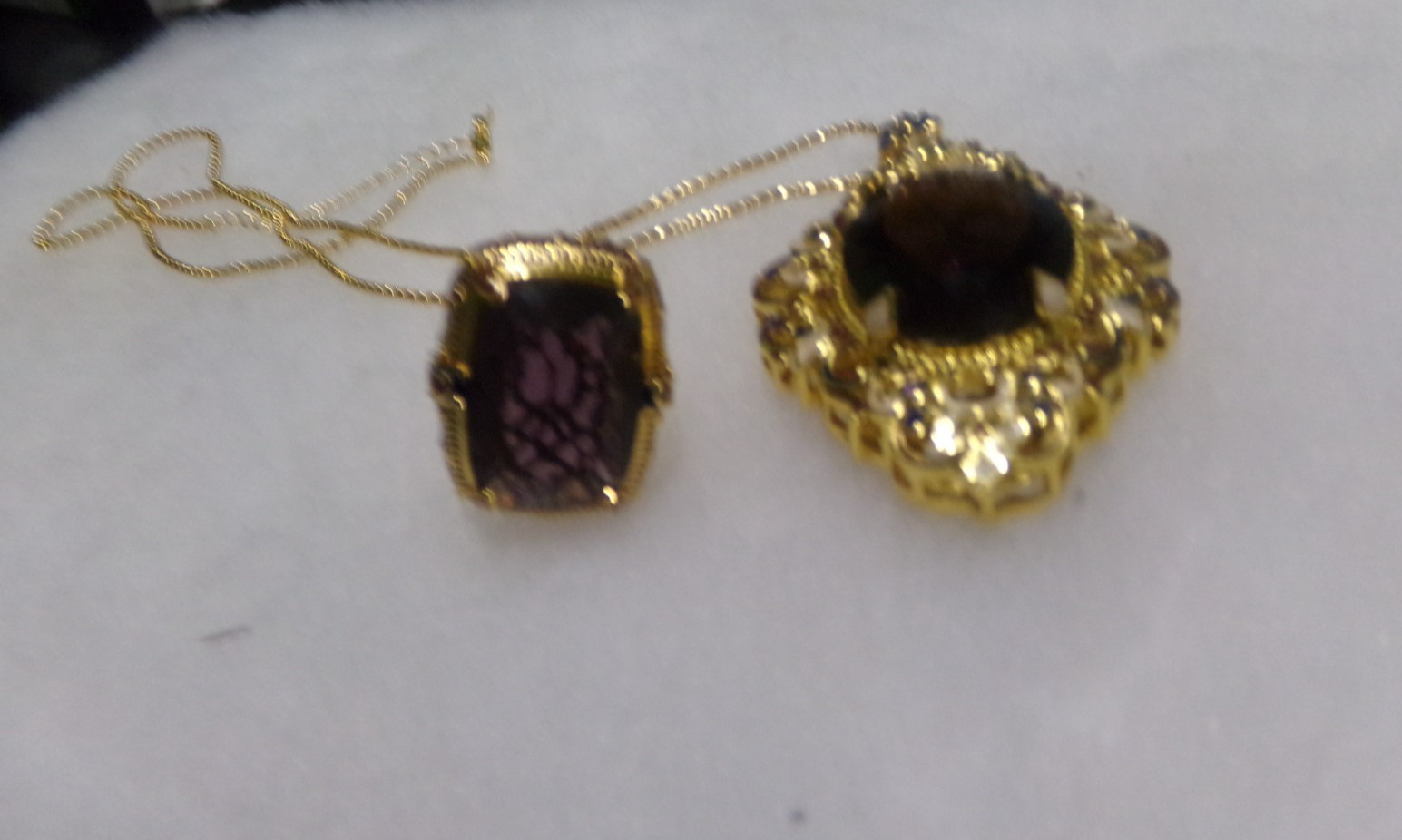 NEW VINTAGE REPRODUCTION RHINESTONE ENAMEL GLASS NECKLACE & RING SET