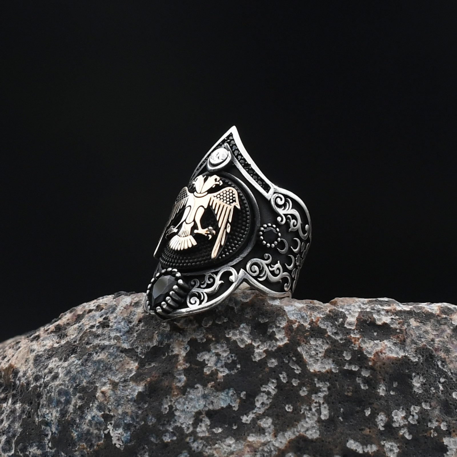 Adjustable Archer Thumb Seljuks Eagle Handmade Men’s 925 Sterling Silver Ring