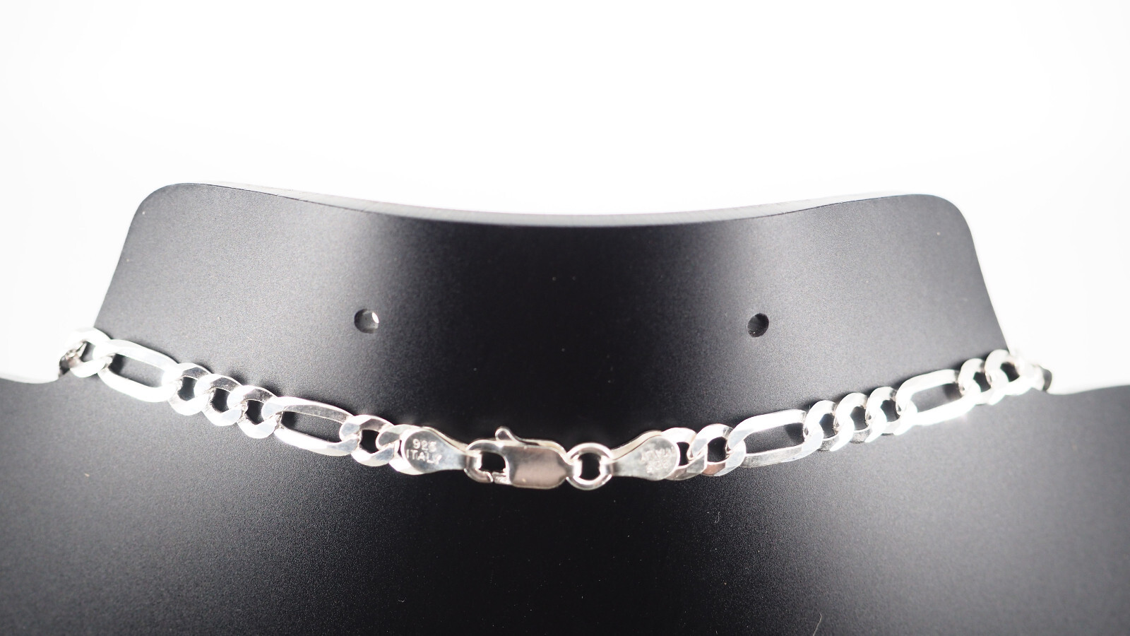 Solid 925 Sterling Silver Italian 5.5mm Flat 22” Figaro Link Chain Necklace ital