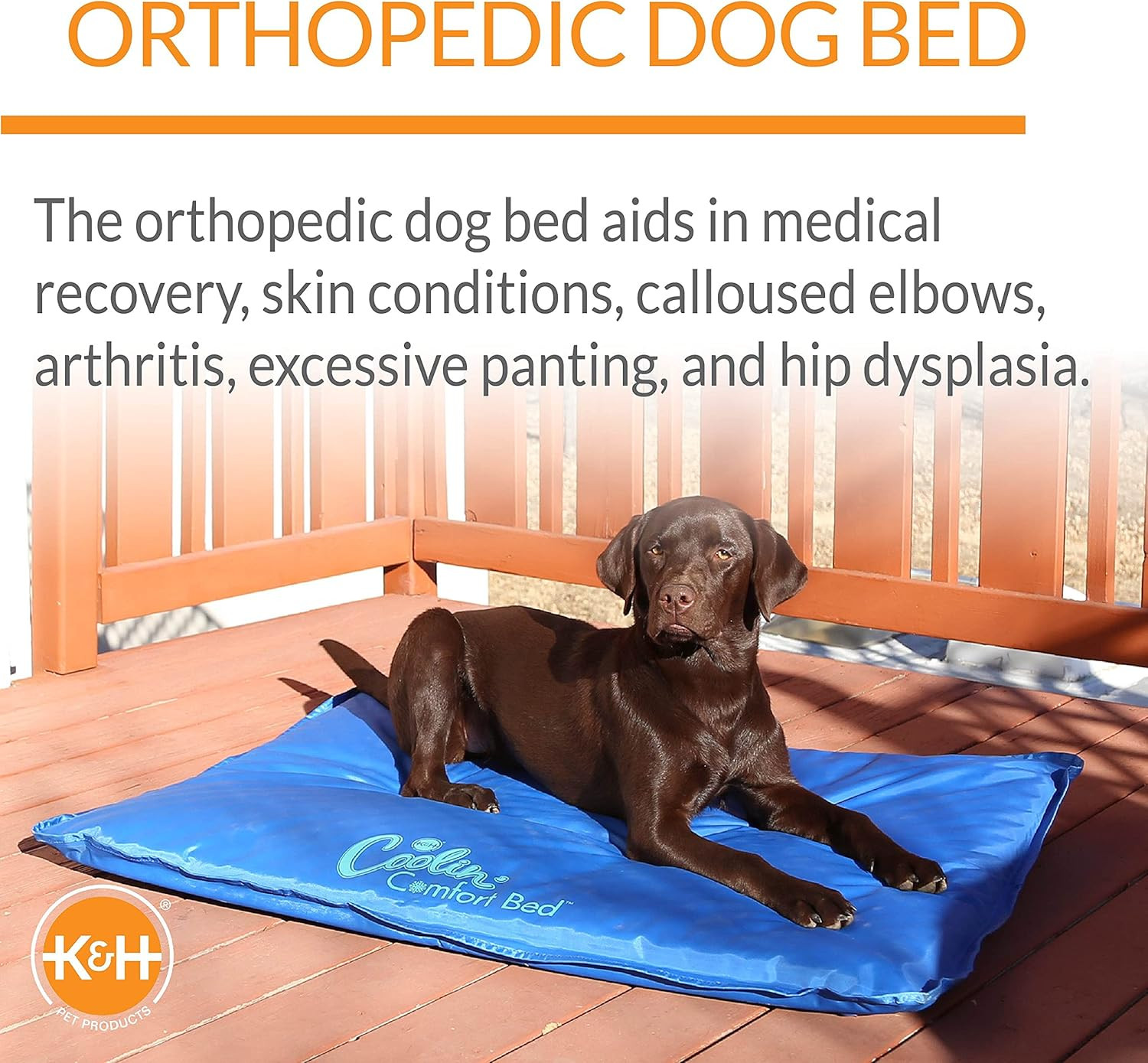 Coolin Comfort Orthopedic Dog Cooling Mat, Indoor Outdoor Cooling Beds for Large